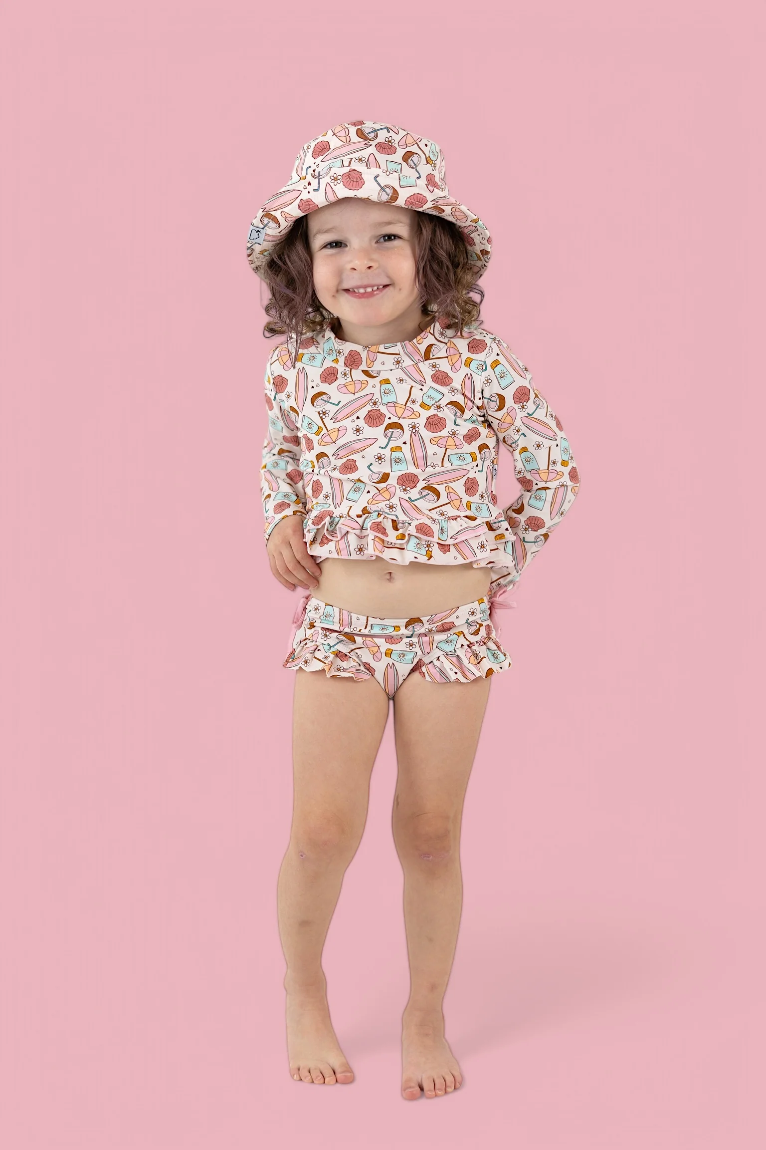 FUN IN THE SUN DREAM TWO-PIECE RASH GUARD RUFFLE SWIM SUIT - Image 7