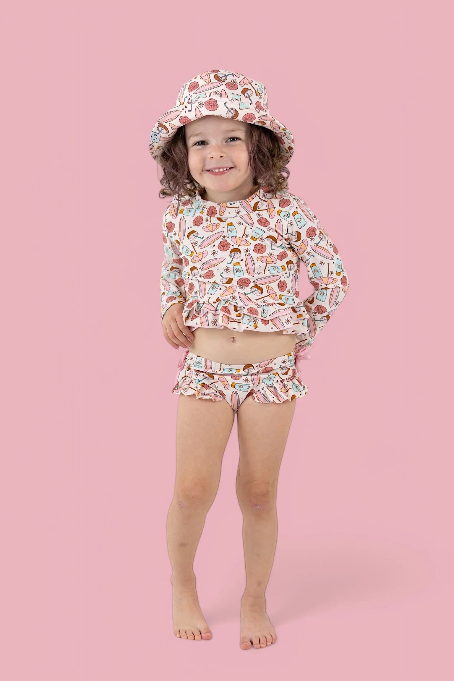 FUN IN THE SUN DREAM TWO-PIECE RASH GUARD RUFFLE SWIM SUIT - Image 8