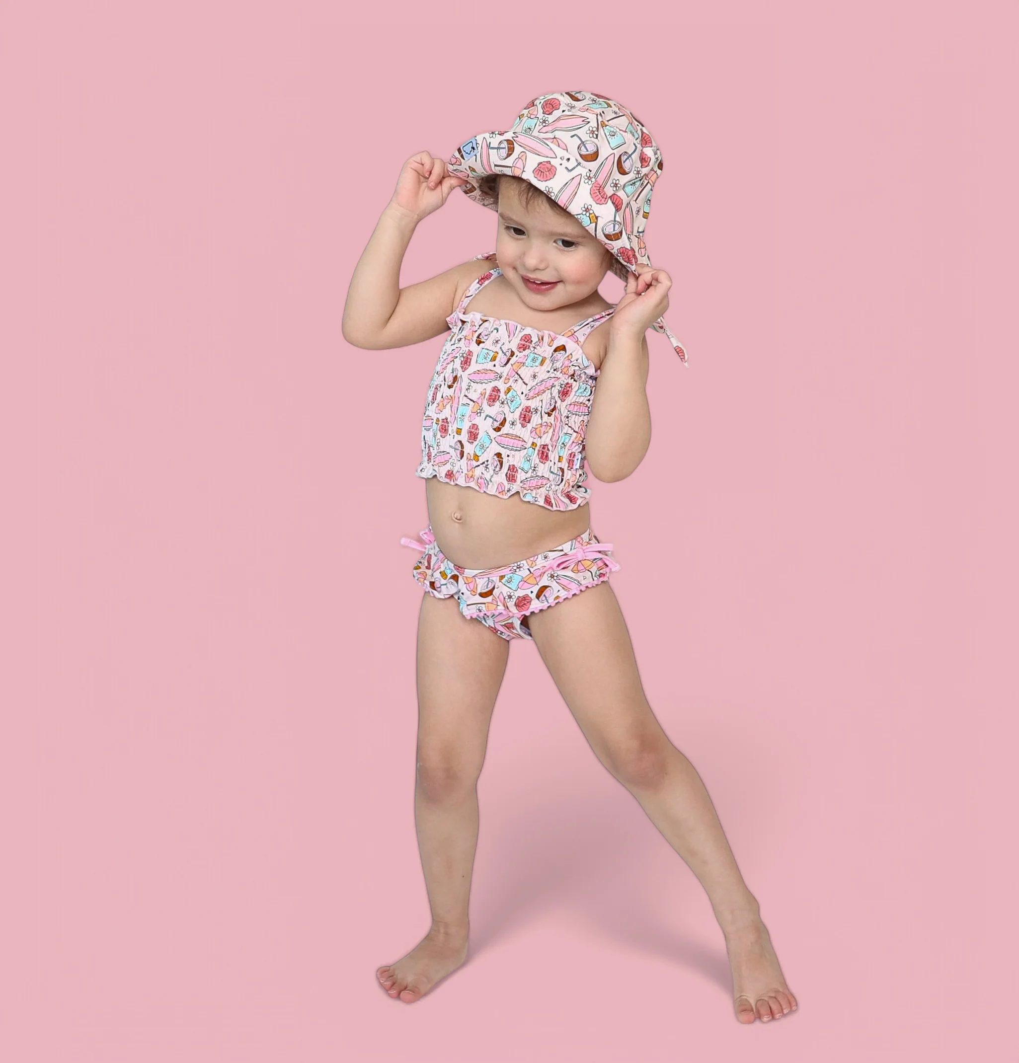 FUN IN THE SUN DREAM SMOCKED TANKINI TWO PIECE SWIM SUIT - Image 17