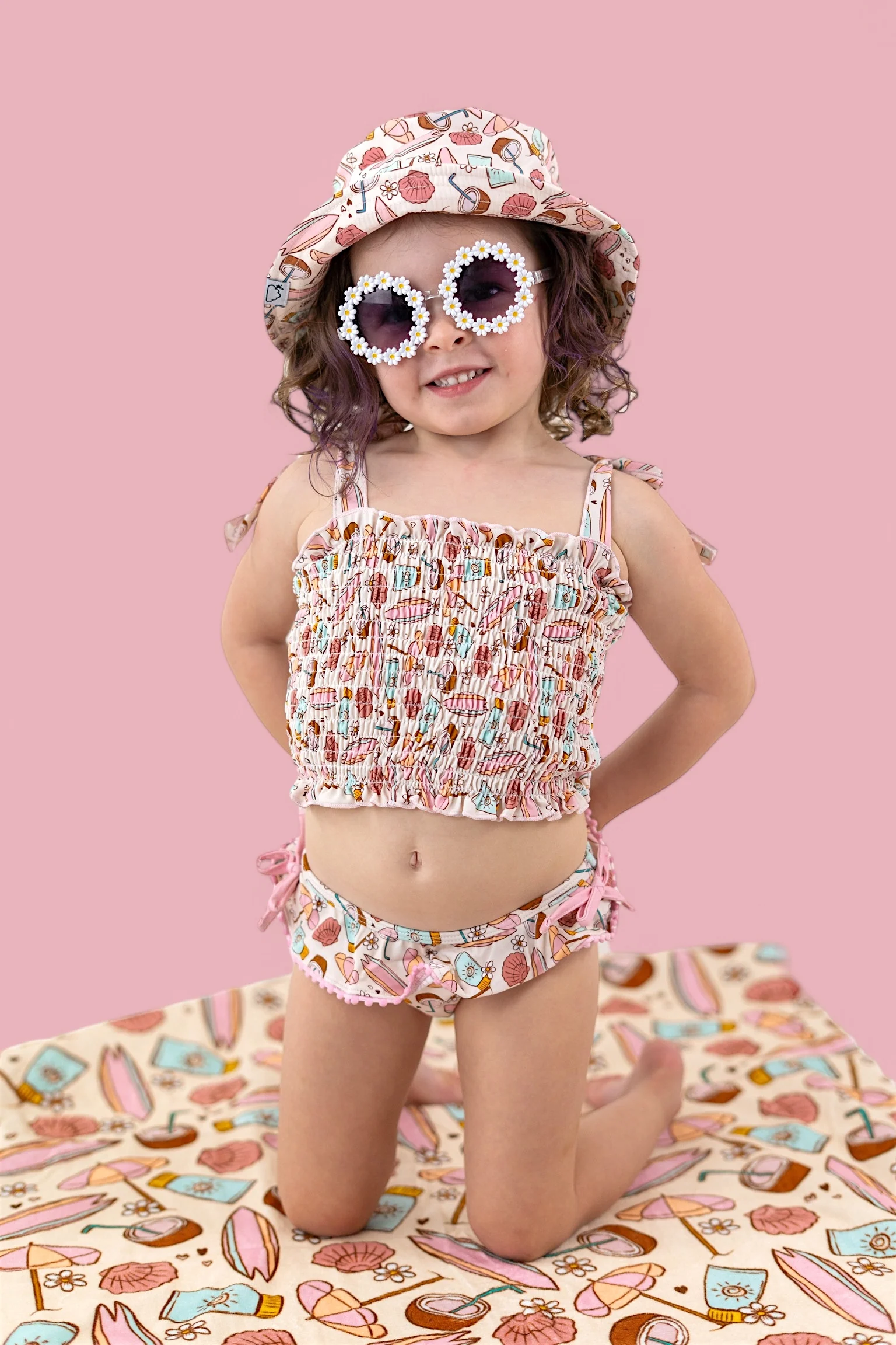 FUN IN THE SUN DREAM SMOCKED TANKINI TWO PIECE SWIM SUIT - Image 19