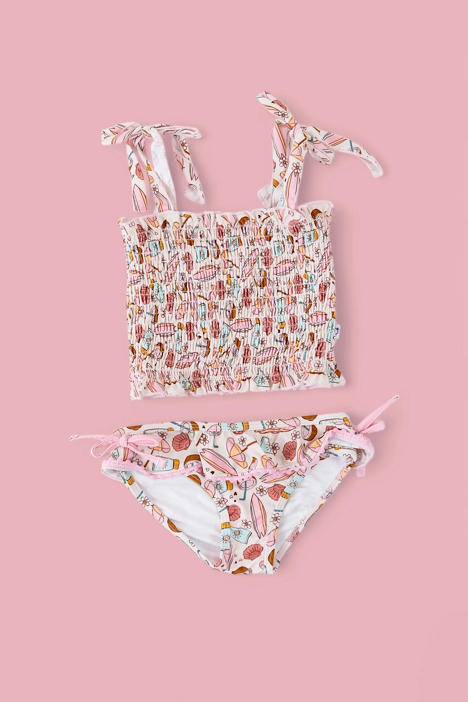 FUN IN THE SUN DREAM SMOCKED TANKINI TWO PIECE SWIM SUIT - Image 2