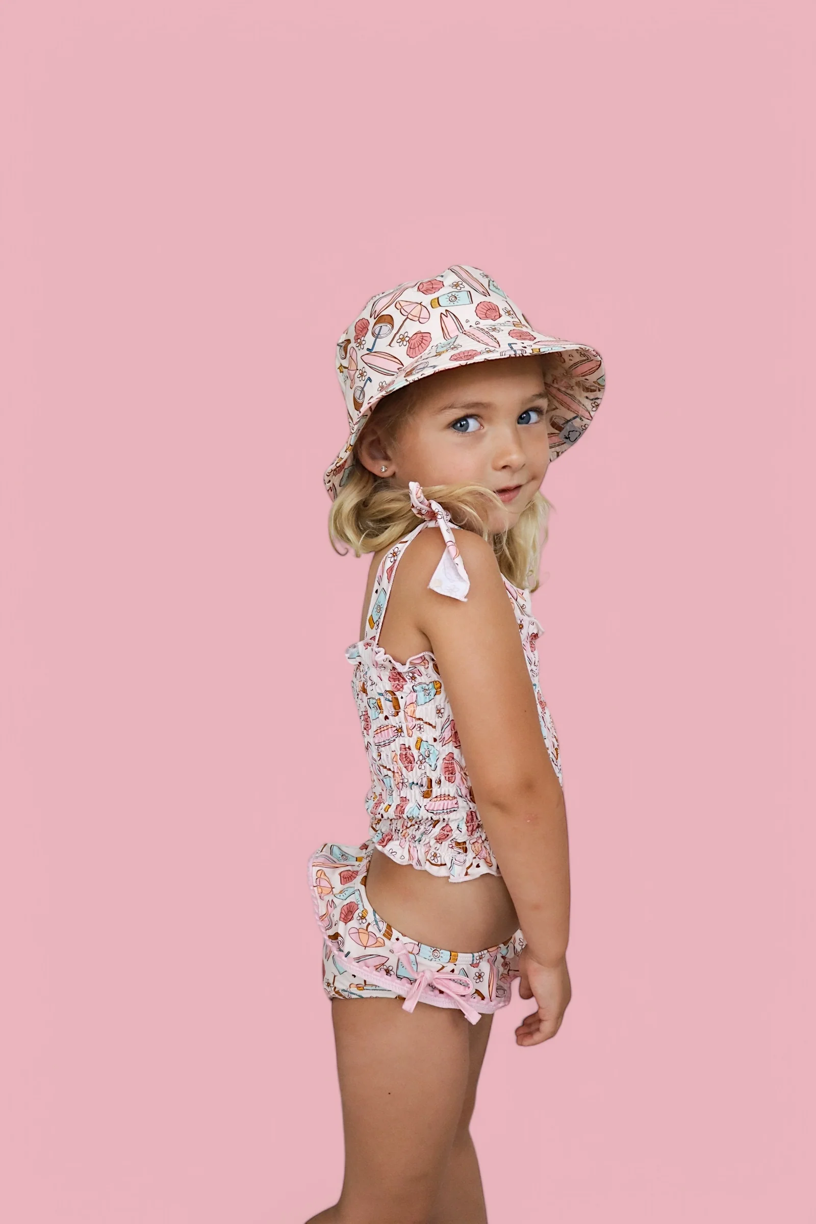 FUN IN THE SUN DREAM SMOCKED TANKINI TWO PIECE SWIM SUIT - Image 5