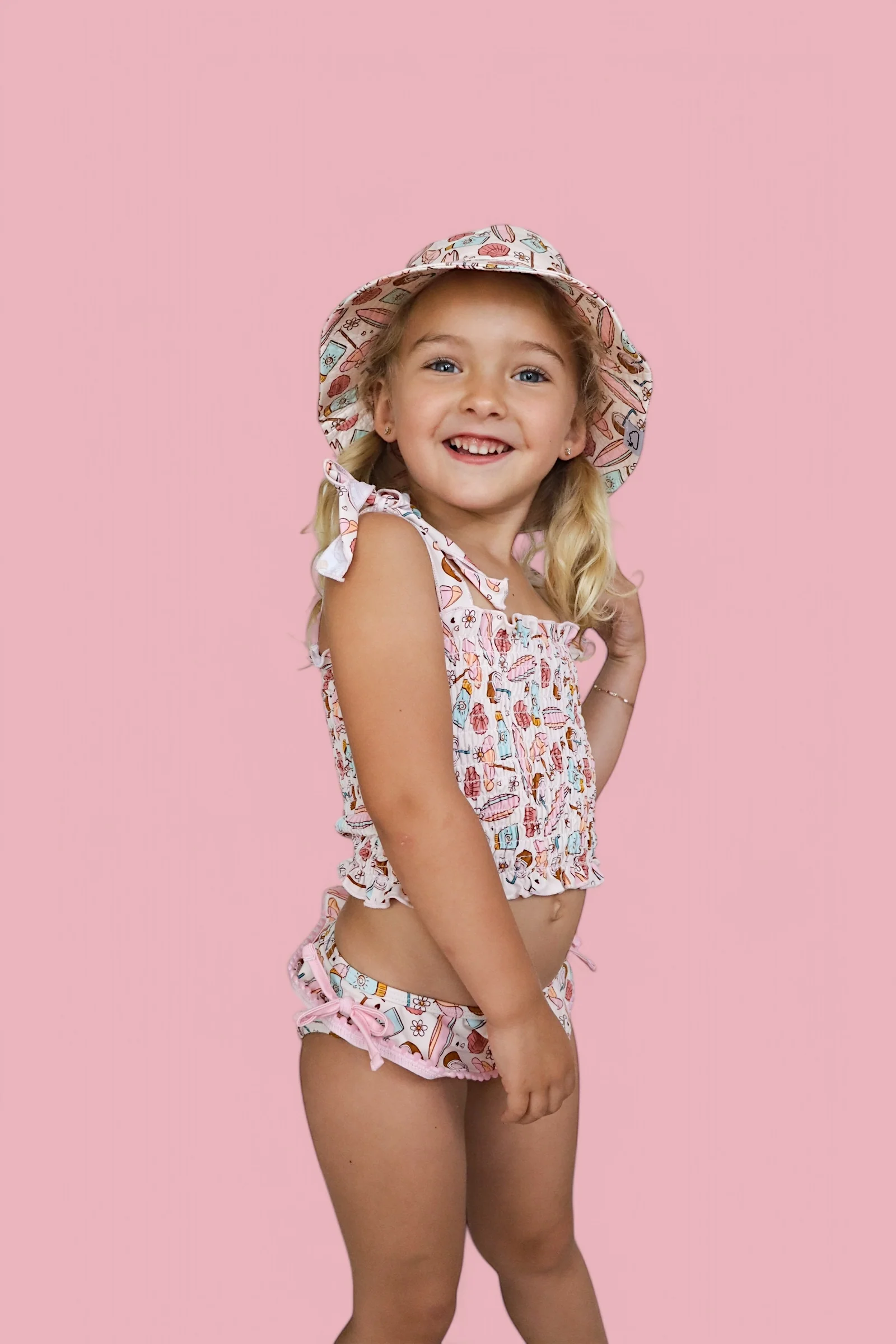 FUN IN THE SUN DREAM SMOCKED TANKINI TWO PIECE SWIM SUIT - Image 9