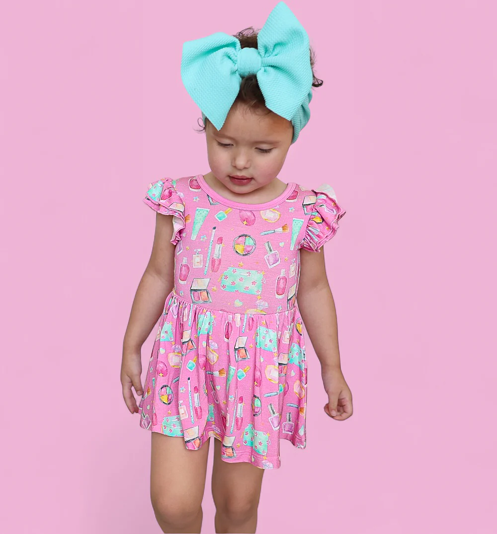 GLAMOUR MAGIC DREAM RUFFLED CAP SLEEVE BODYSUIT DRESS - Image 4