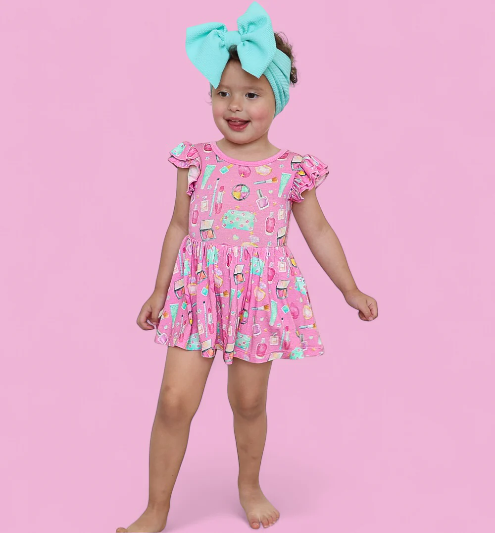 GLAMOUR MAGIC DREAM RUFFLED CAP SLEEVE BODYSUIT DRESS - Image 5