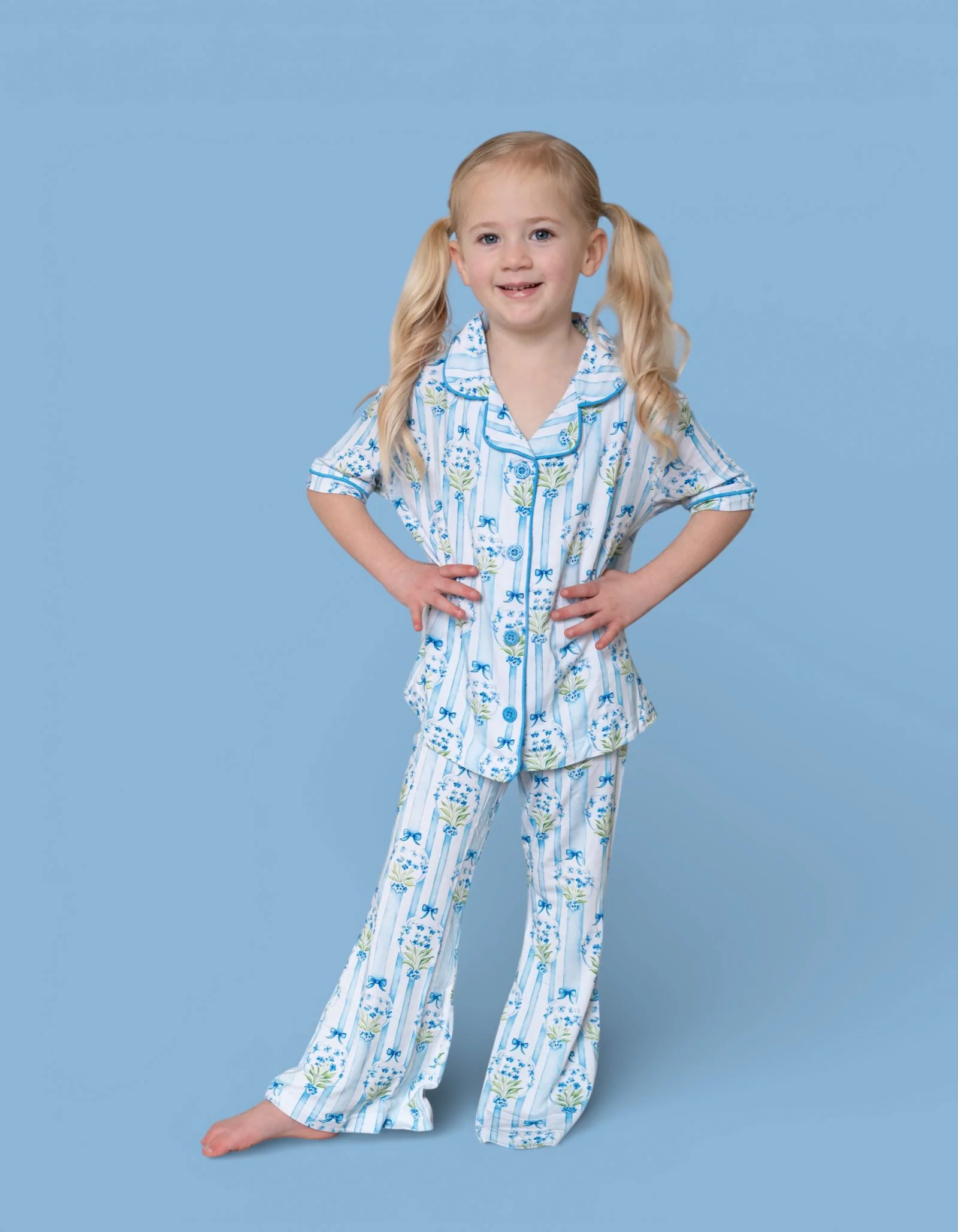 HEIRLOOM BLUE BLOOMS DREAM GIRL'S FLARE SET