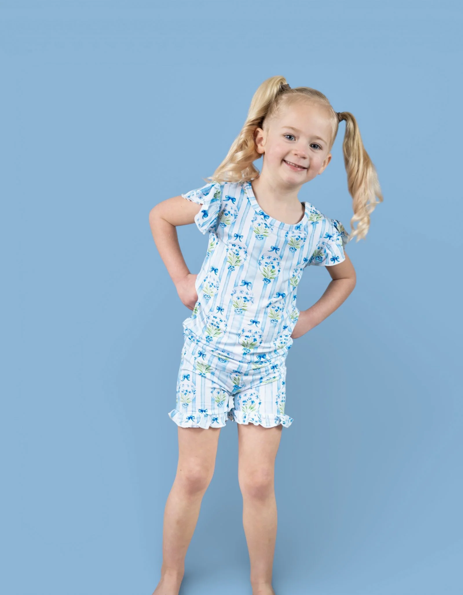 HEIRLOOM BLUE BLOOMS DREAM RUFFLE SHORT SET - Image 12