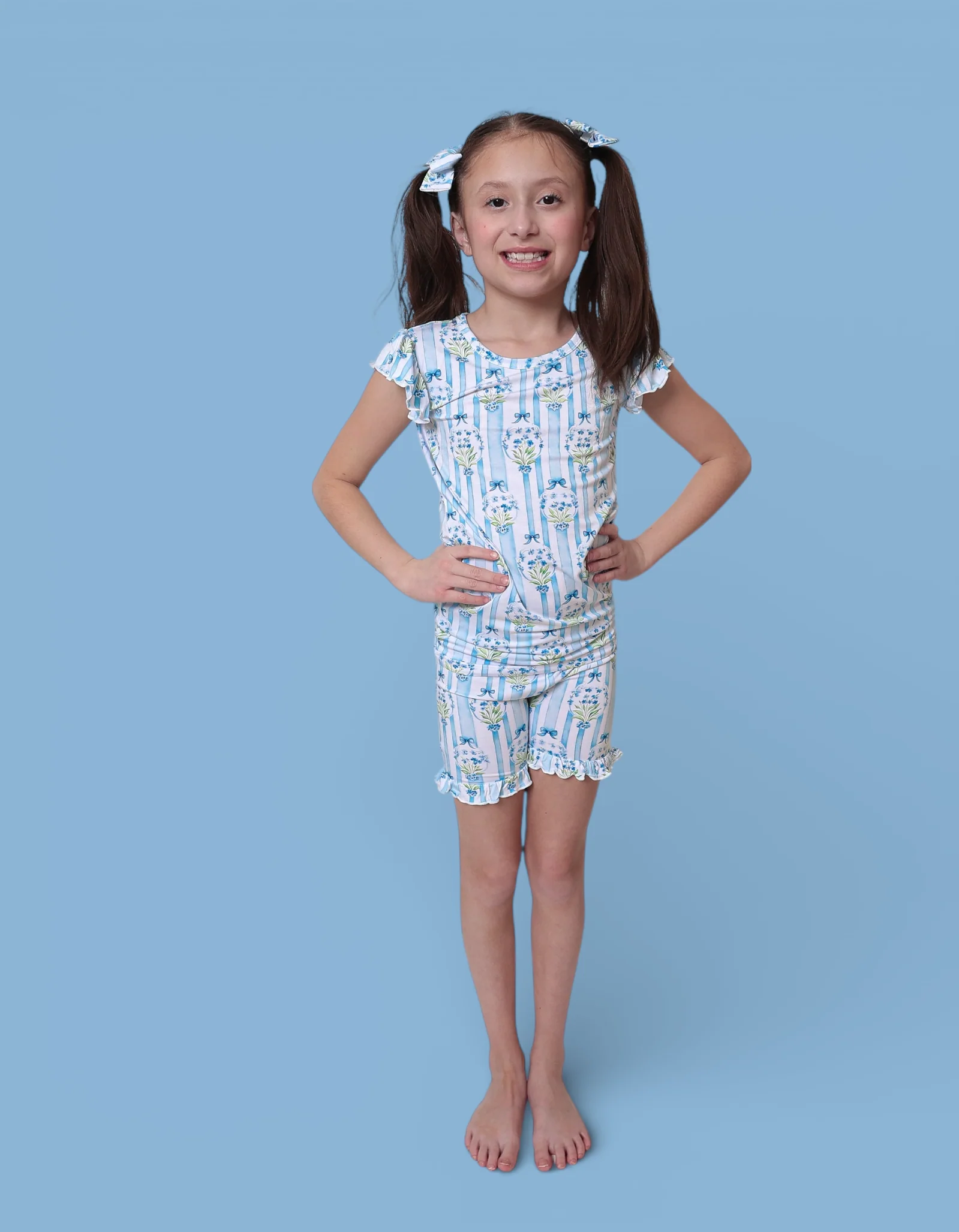 HEIRLOOM BLUE BLOOMS DREAM RUFFLE SHORT SET - Image 3
