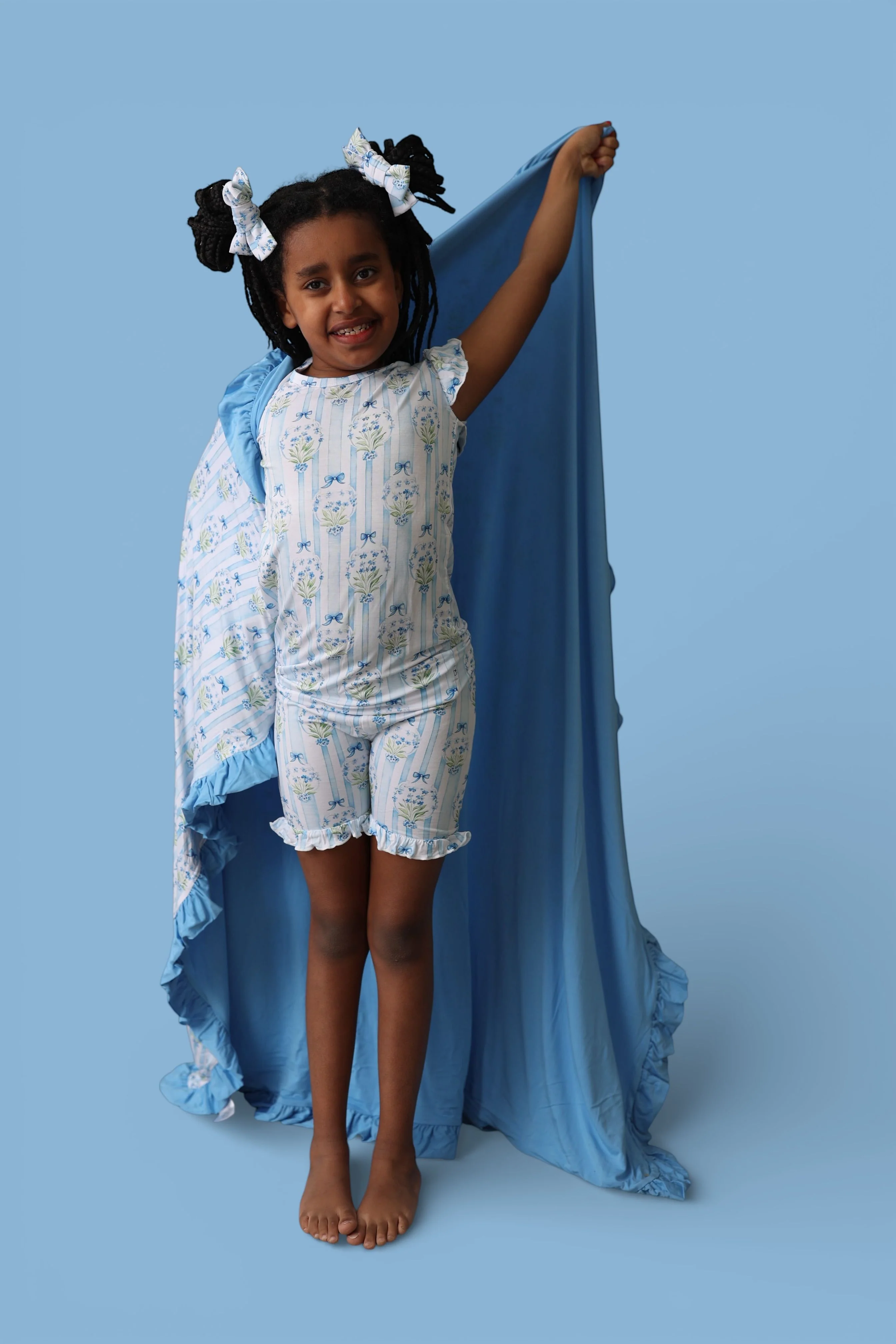 HEIRLOOM BLUE BLOOMS DREAM RUFFLE SHORT SET - Image 5