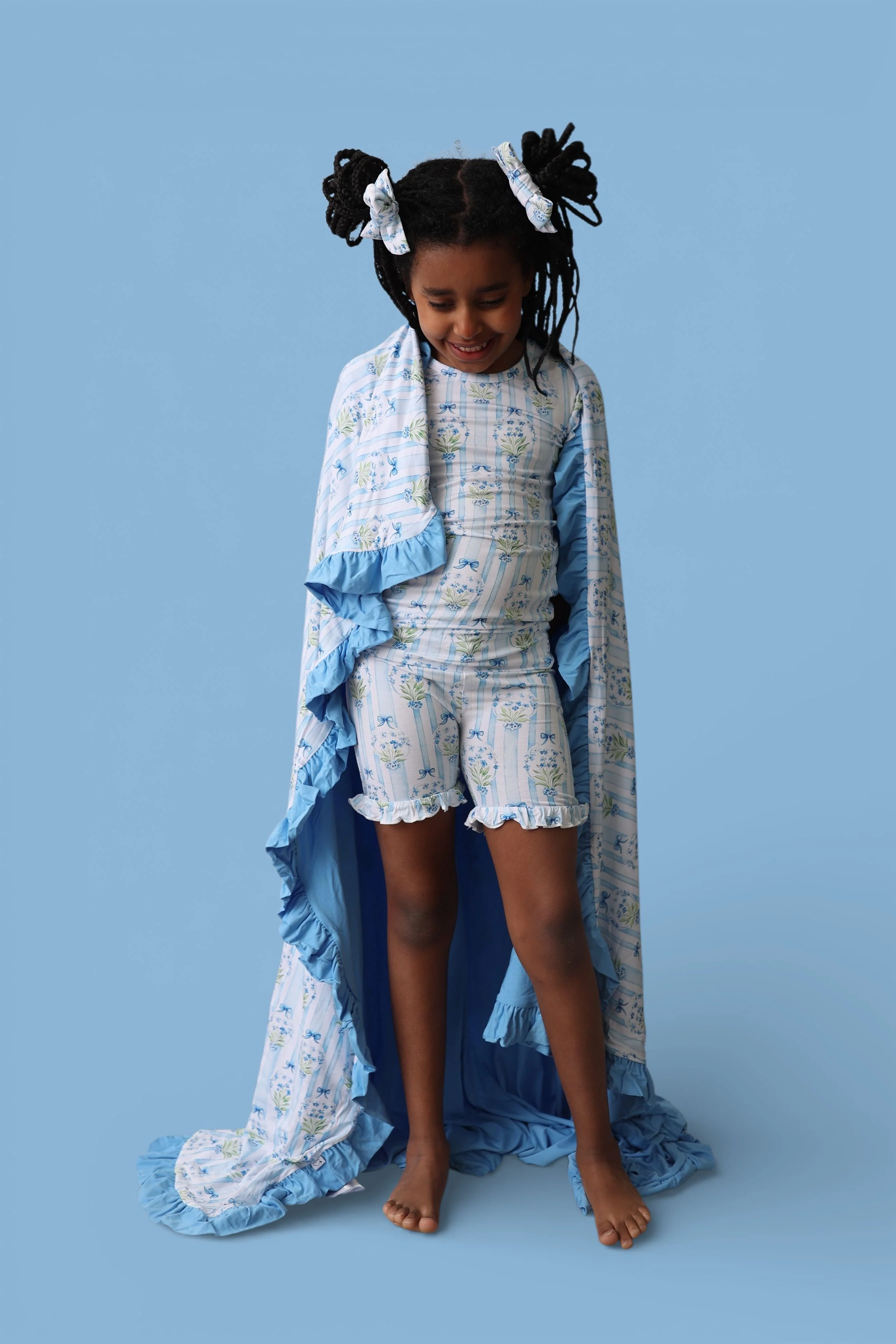 HEIRLOOM BLUE BLOOMS DREAM RUFFLE SHORT SET - Image 9