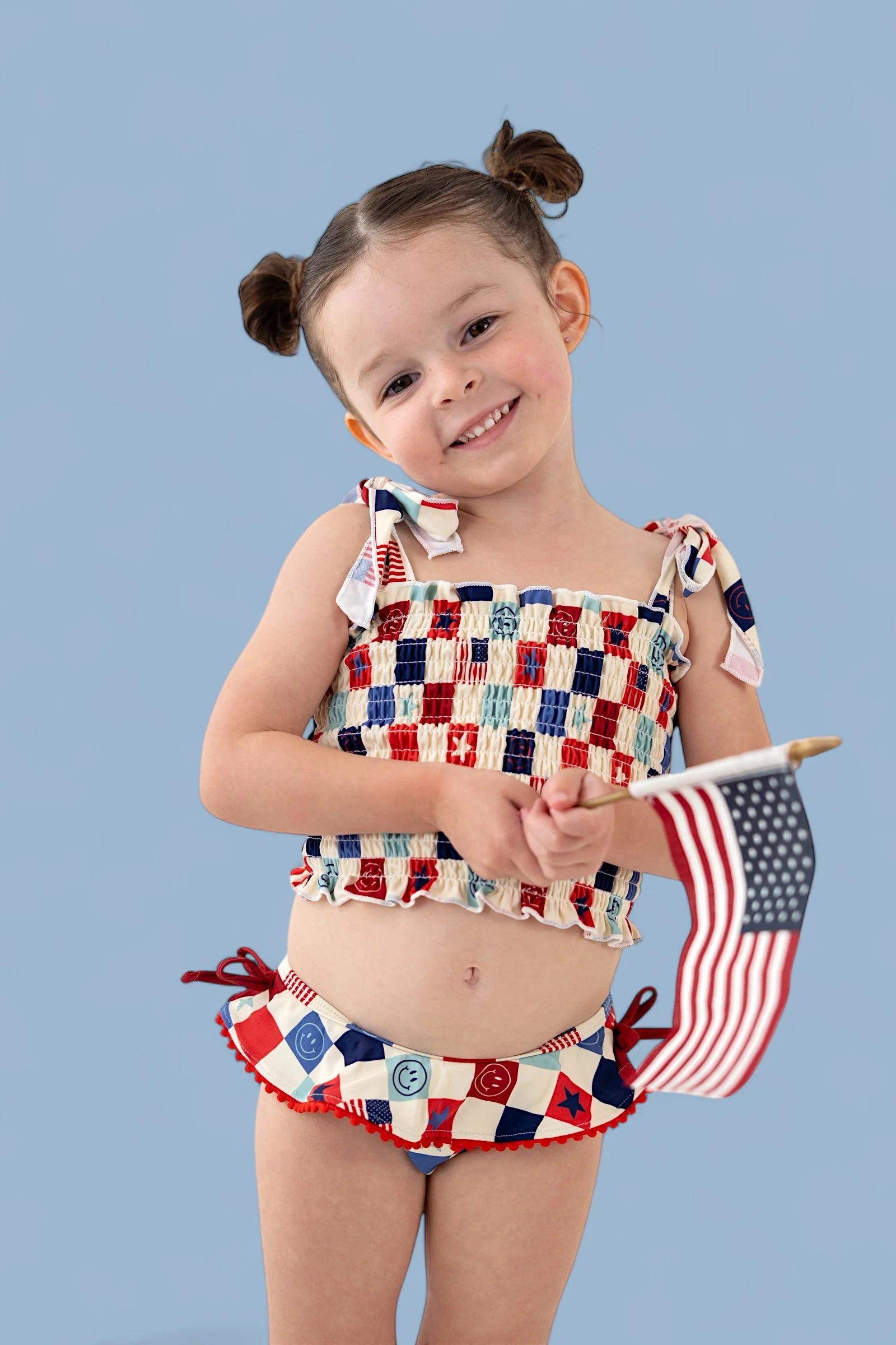 HOME OF THE FREE CHECKERS DREAM TANKINI TWO PIECE SWIM SUIT - Image 4