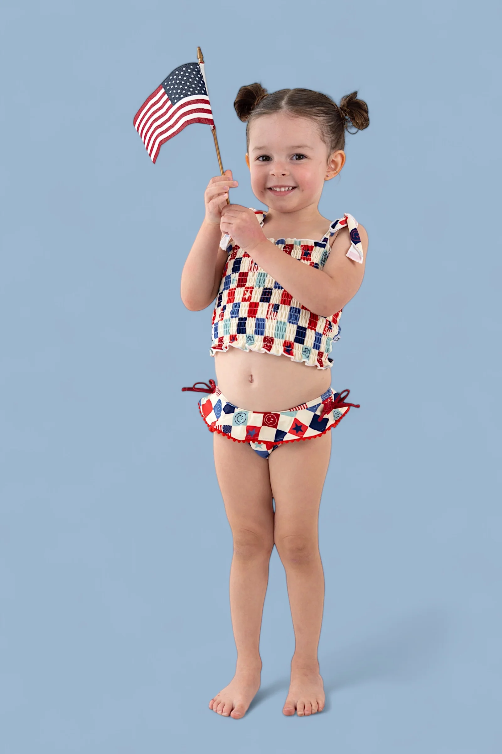 HOME OF THE FREE CHECKERS DREAM TANKINI TWO PIECE SWIM SUIT - Image 7