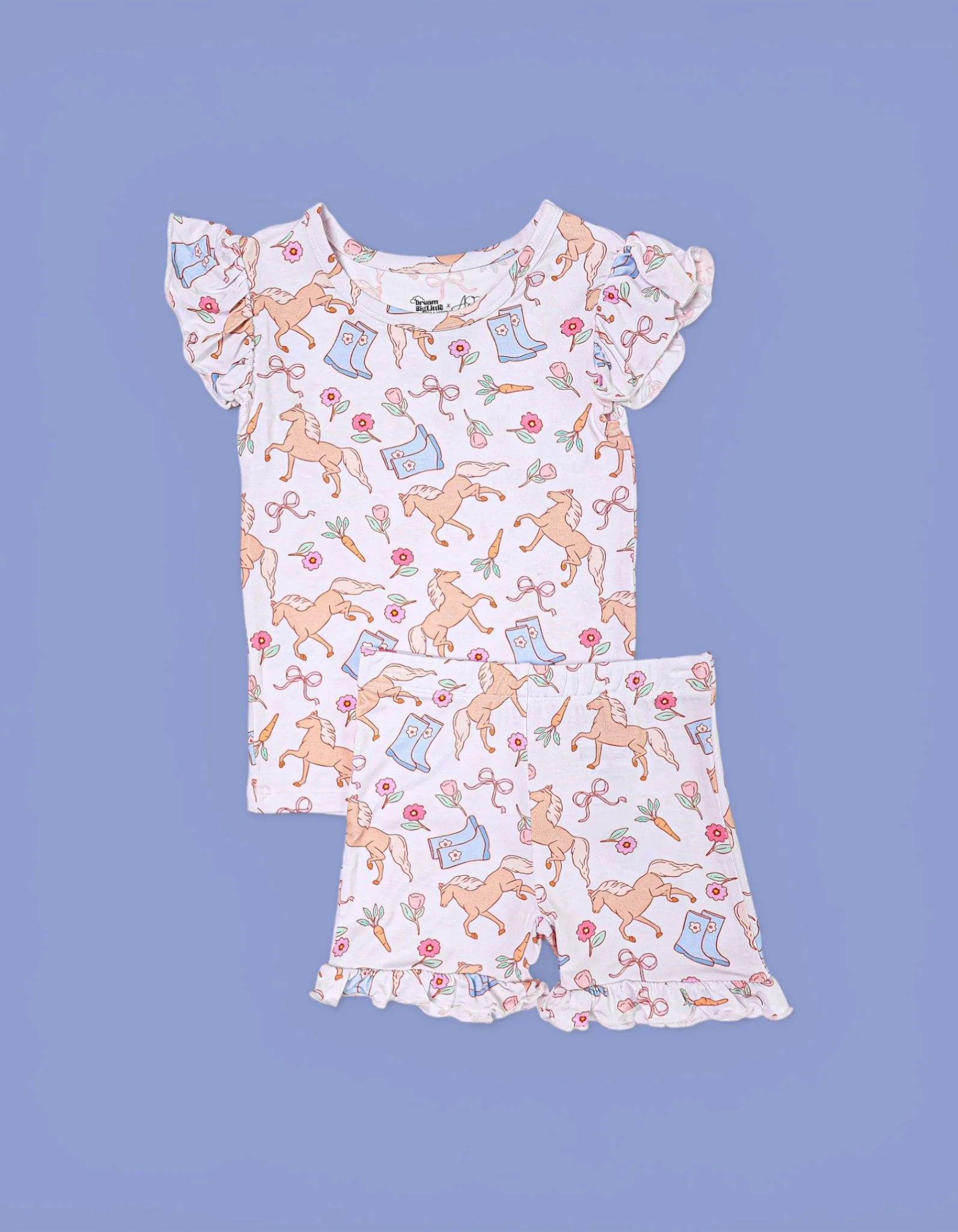 KINSLEY'S BLOOM & BOOTS DREAM RUFFLE SHORT SET - Image 2
