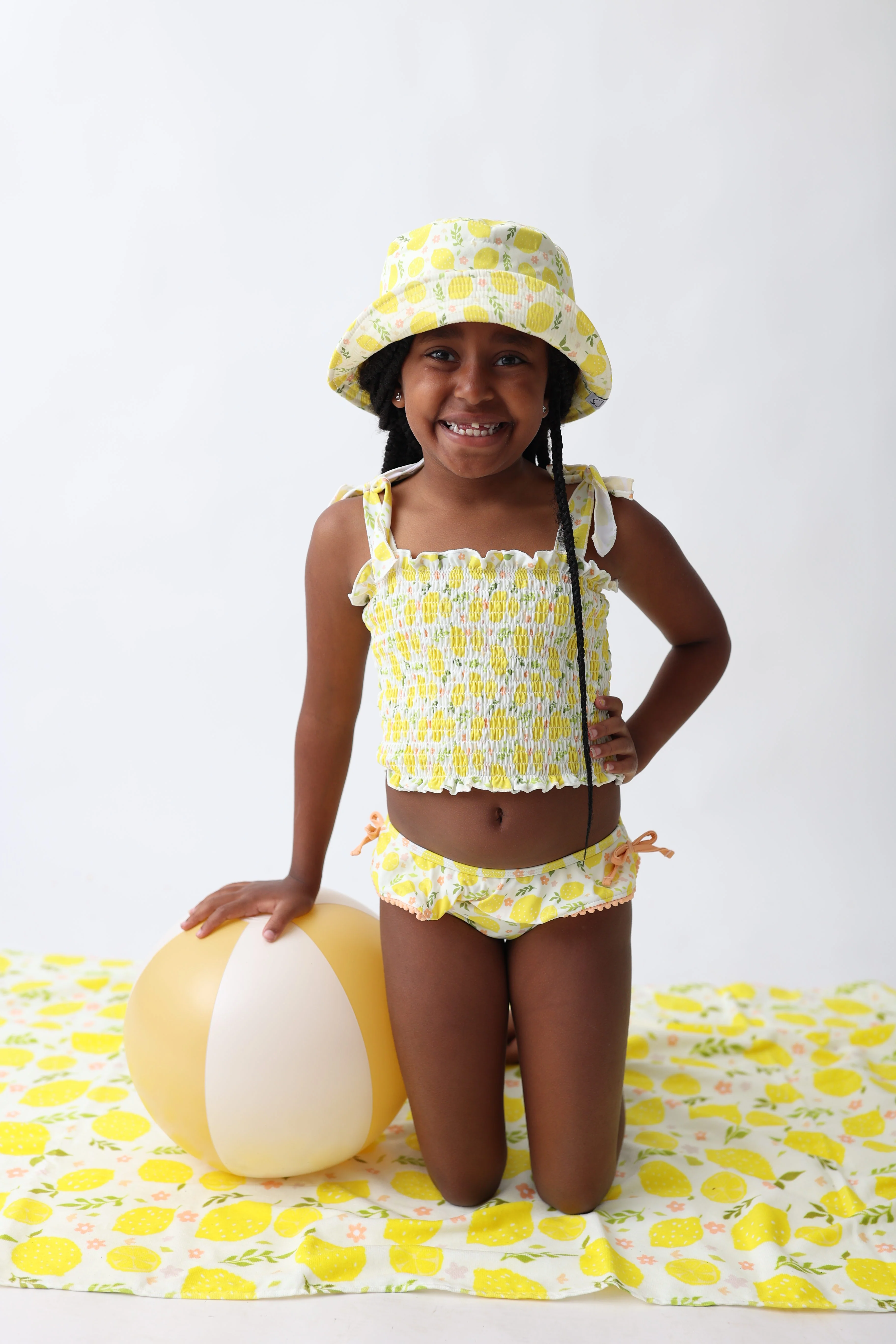 LEMON BLOSSOMS DREAM SMOCKED TANKINI TWO PIECE SWIM SUIT - Image 8