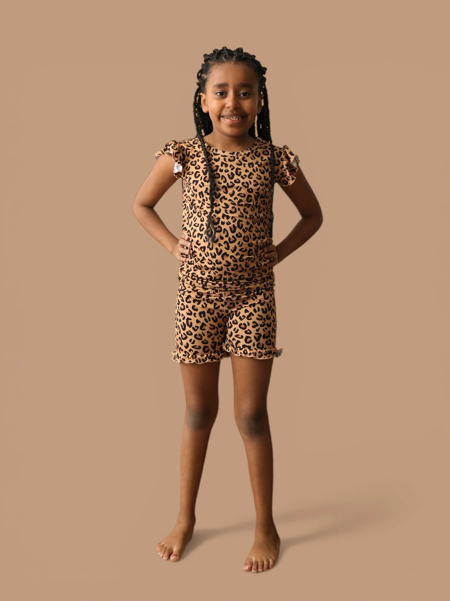 LEOPARD DREAM RUFFLE SHORT SET - Image 13