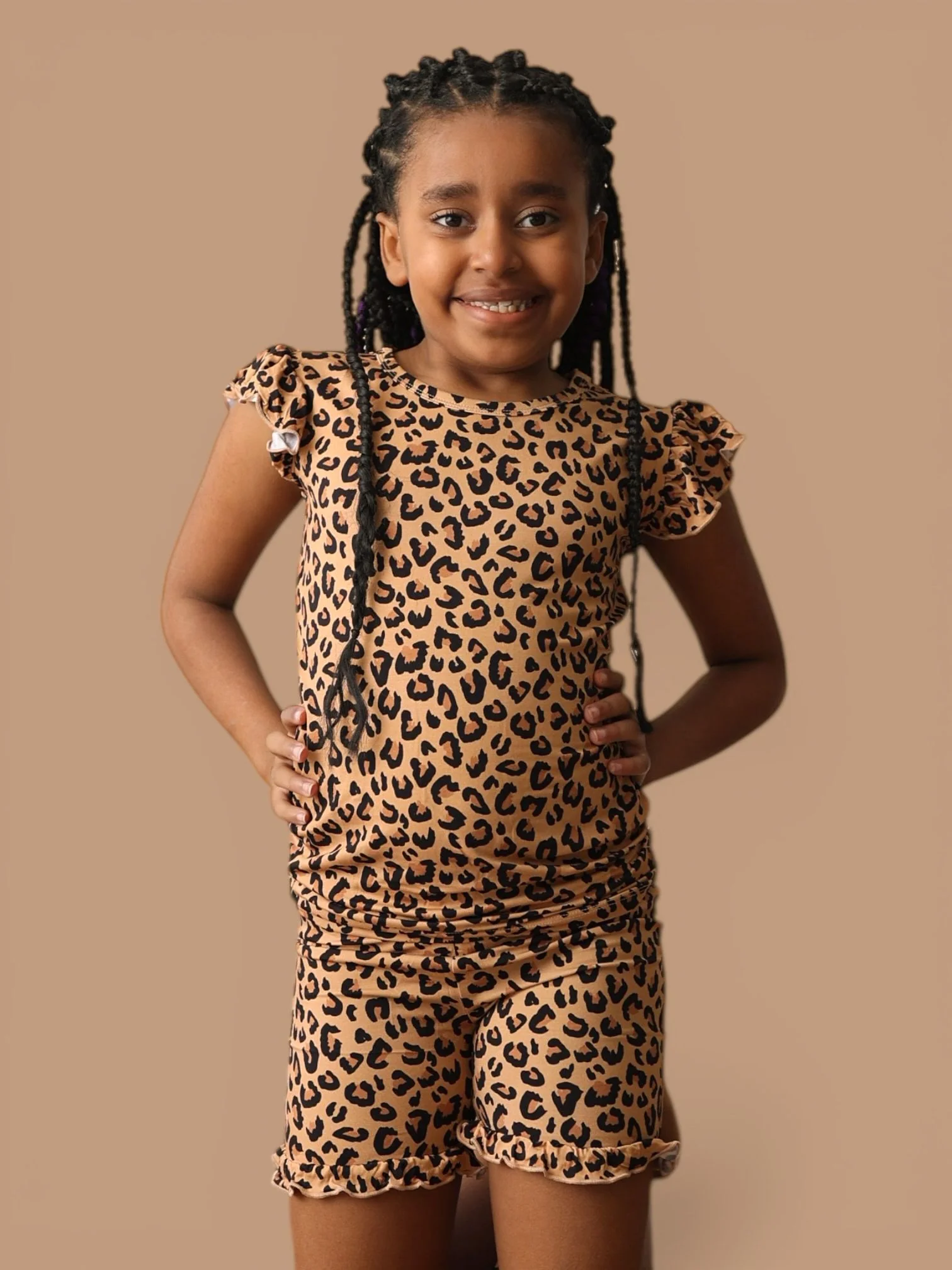 LEOPARD DREAM RUFFLE SHORT SET - Image 15