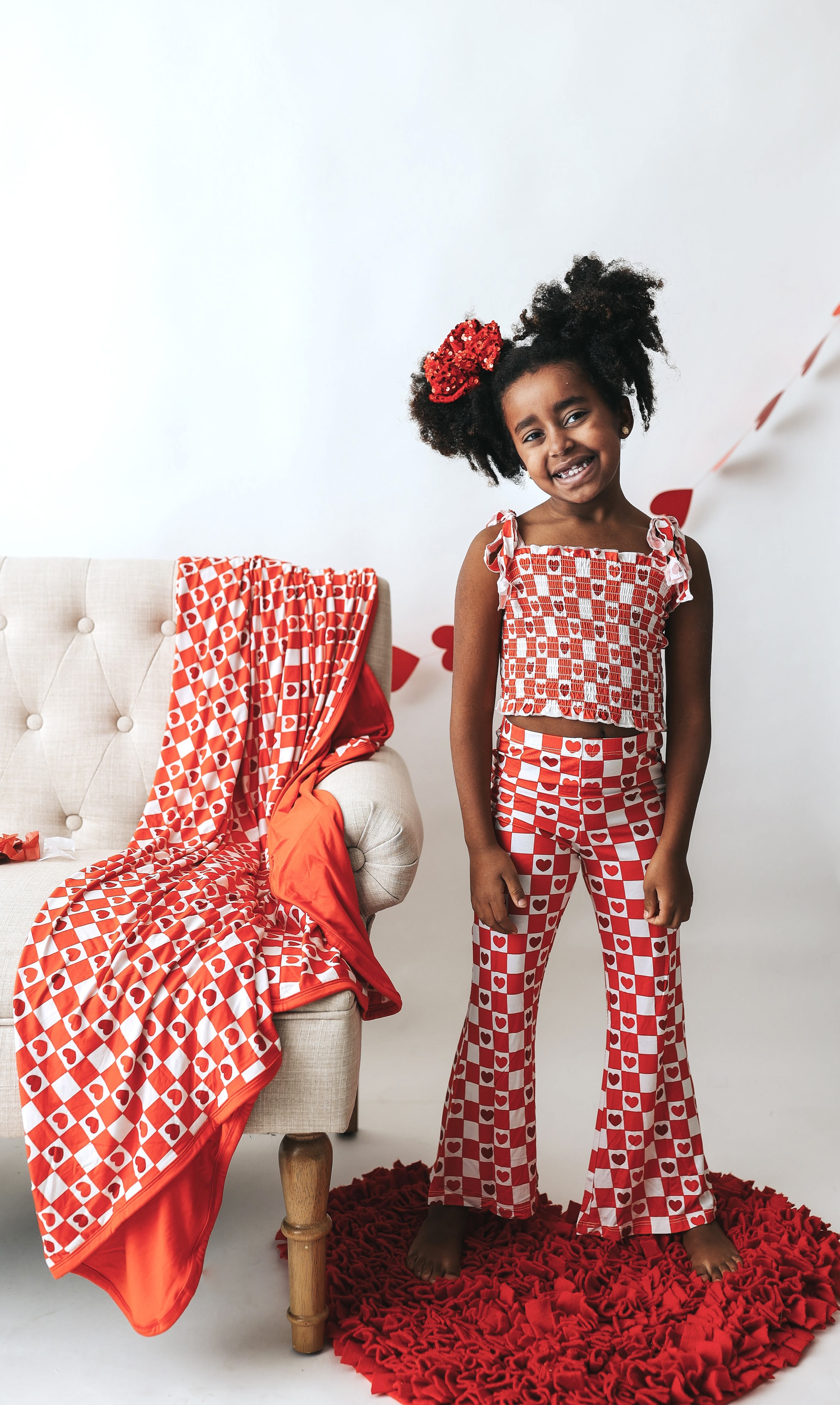 LOVE CHECKZZZ EXCLUSIVE DREAM SMOCKED FLARE SET - Image 3
