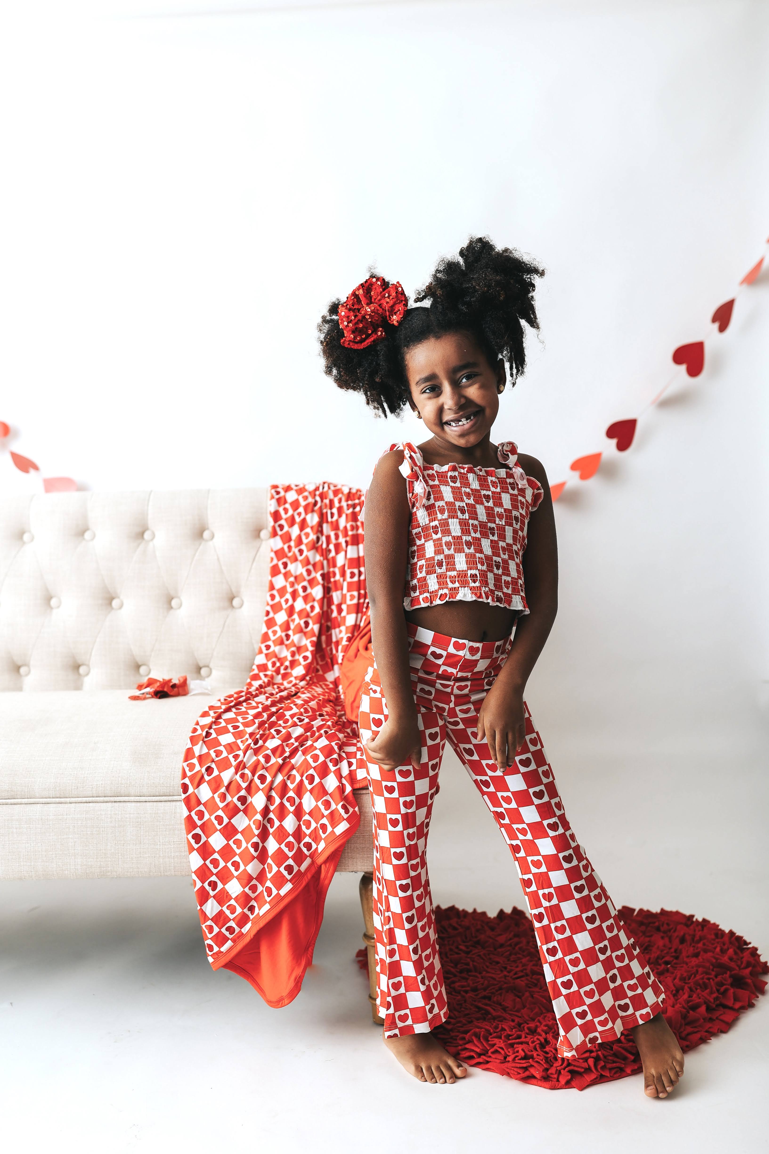 LOVE CHECKZZZ EXCLUSIVE DREAM SMOCKED FLARE SET - Image 4
