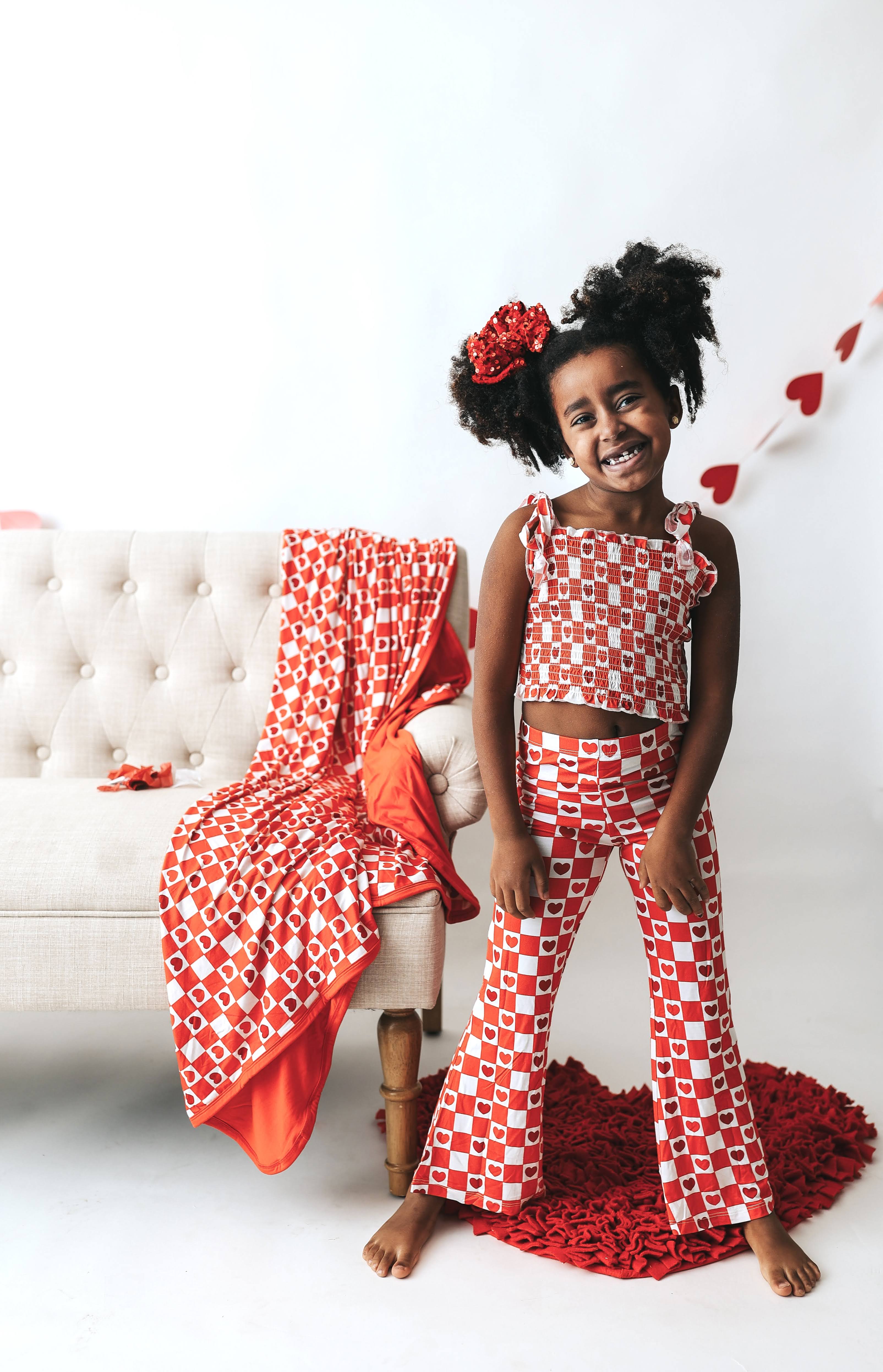 LOVE CHECKZZZ EXCLUSIVE DREAM SMOCKED FLARE SET - Image 5