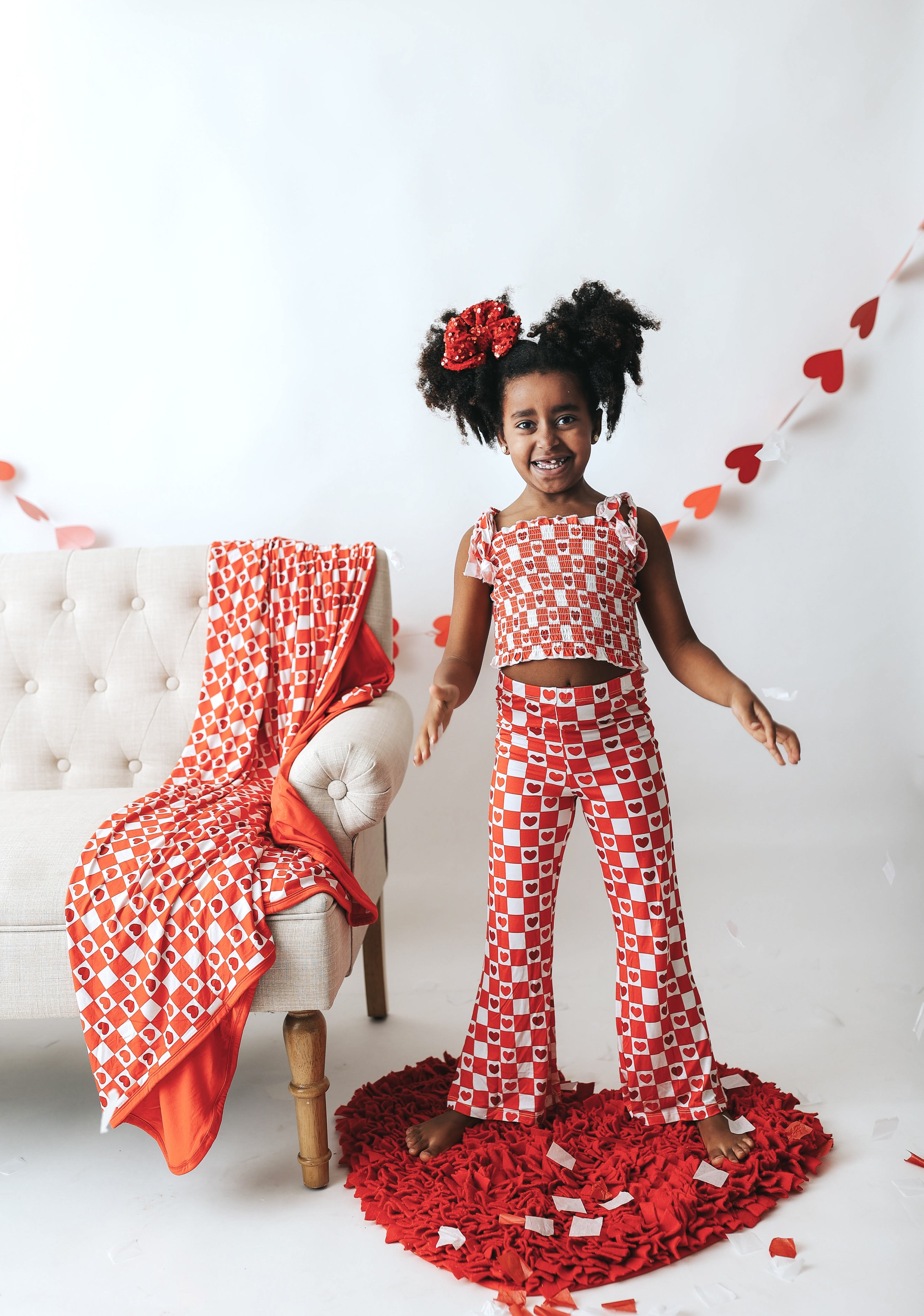 LOVE CHECKZZZ EXCLUSIVE DREAM SMOCKED FLARE SET - Image 7