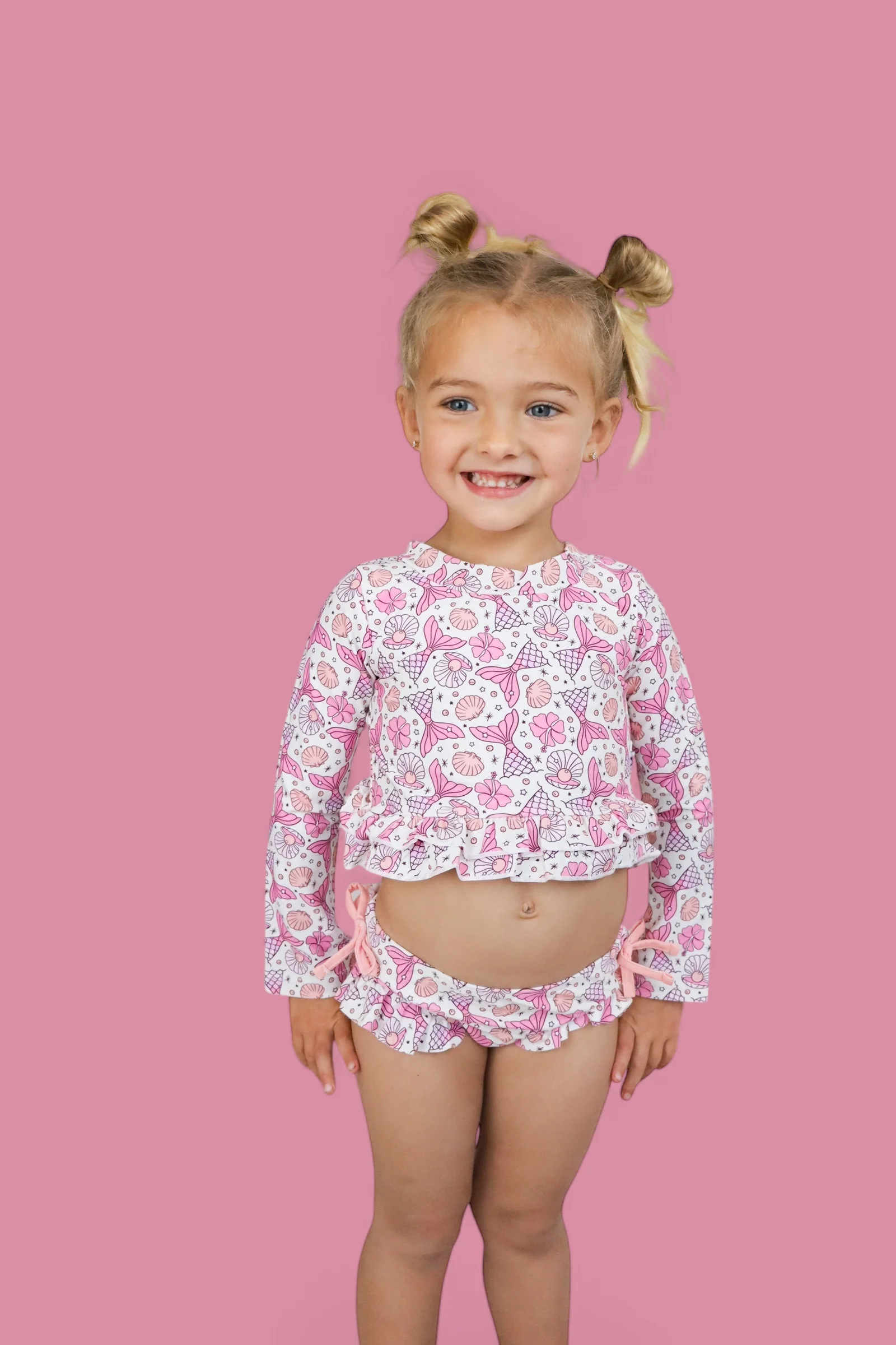 MAGICAL MERMAID DREAM TWO-PIECE RASH GUARD RUFFLE SWIM SUIT - Image 3
