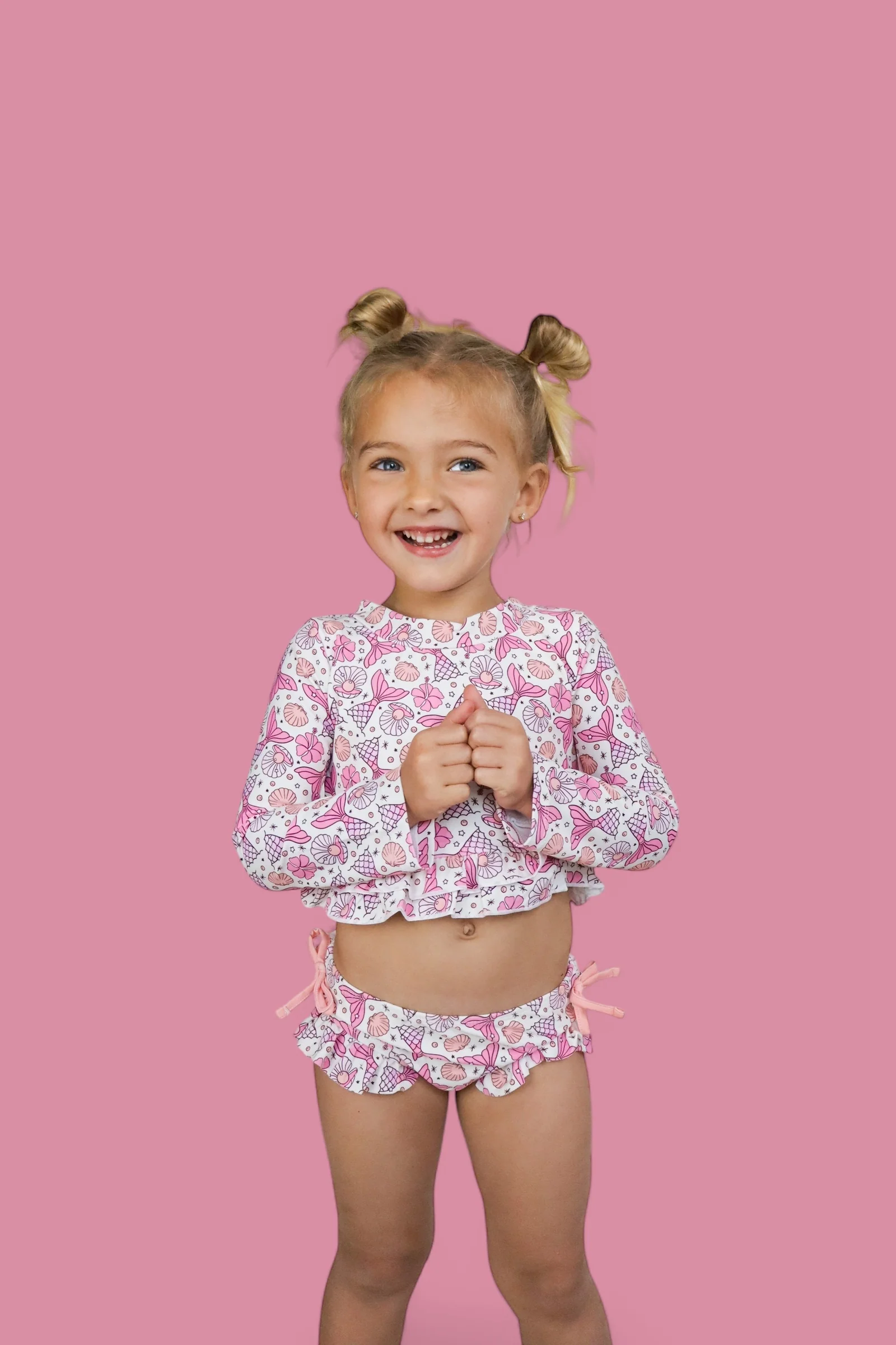 MAGICAL MERMAID DREAM TWO-PIECE RASH GUARD RUFFLE SWIM SUIT - Image 4