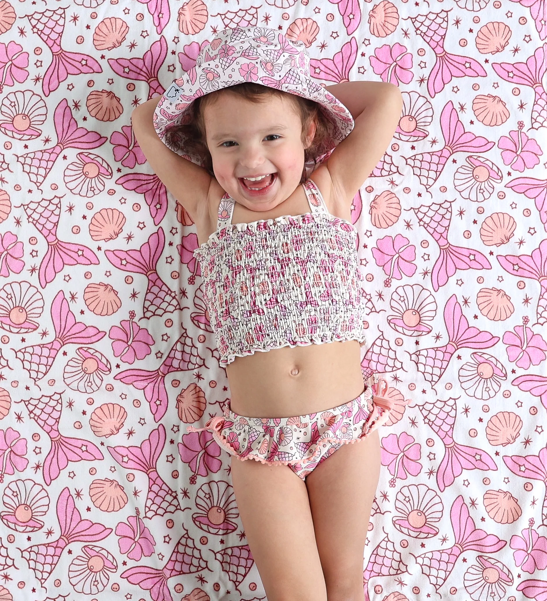 MAGICAL MERMAID DREAM SMOCKED TANKINI TWO PIECE SWIM SUIT