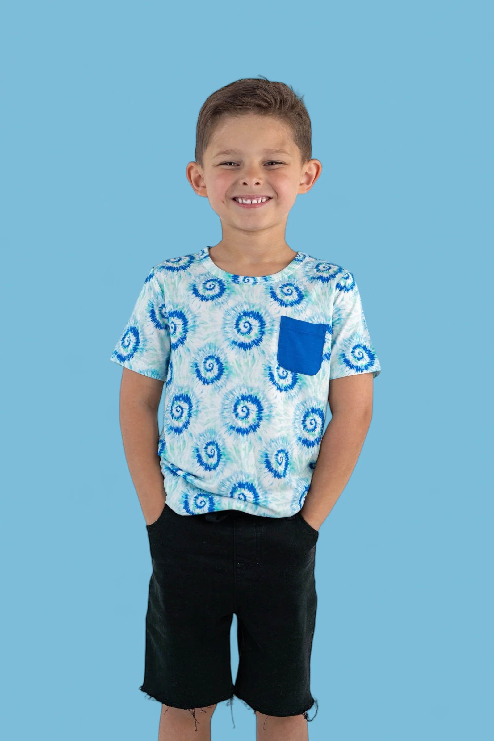 OCEAN WAVES TIE DYE DREAM POCKET TEE - Image 4