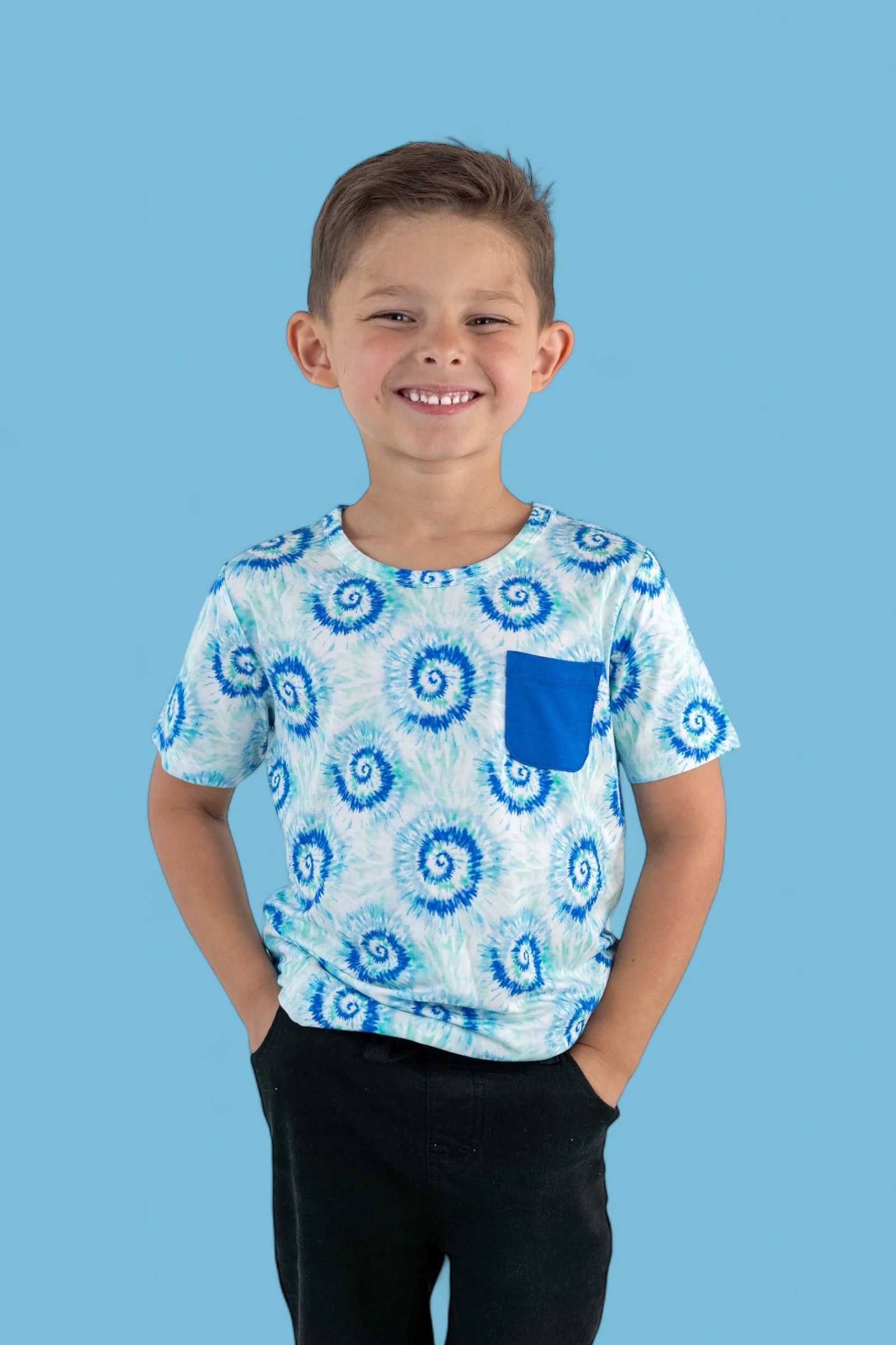 OCEAN WAVES TIE DYE DREAM POCKET TEE - Image 5