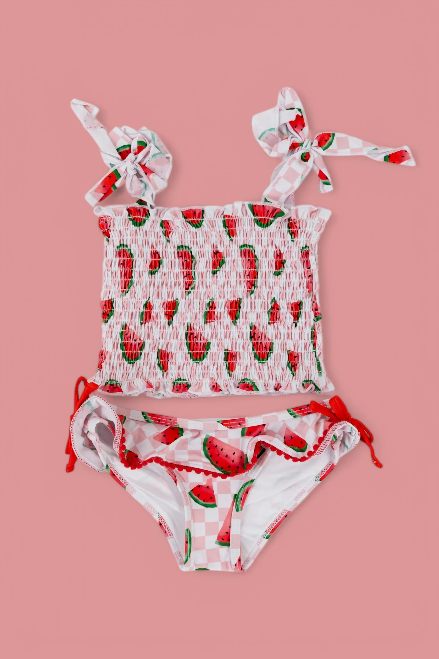 ONE IN A MELON DREAM SMOCKED TANKINI TWO PIECE SWIM SUIT - Image 2