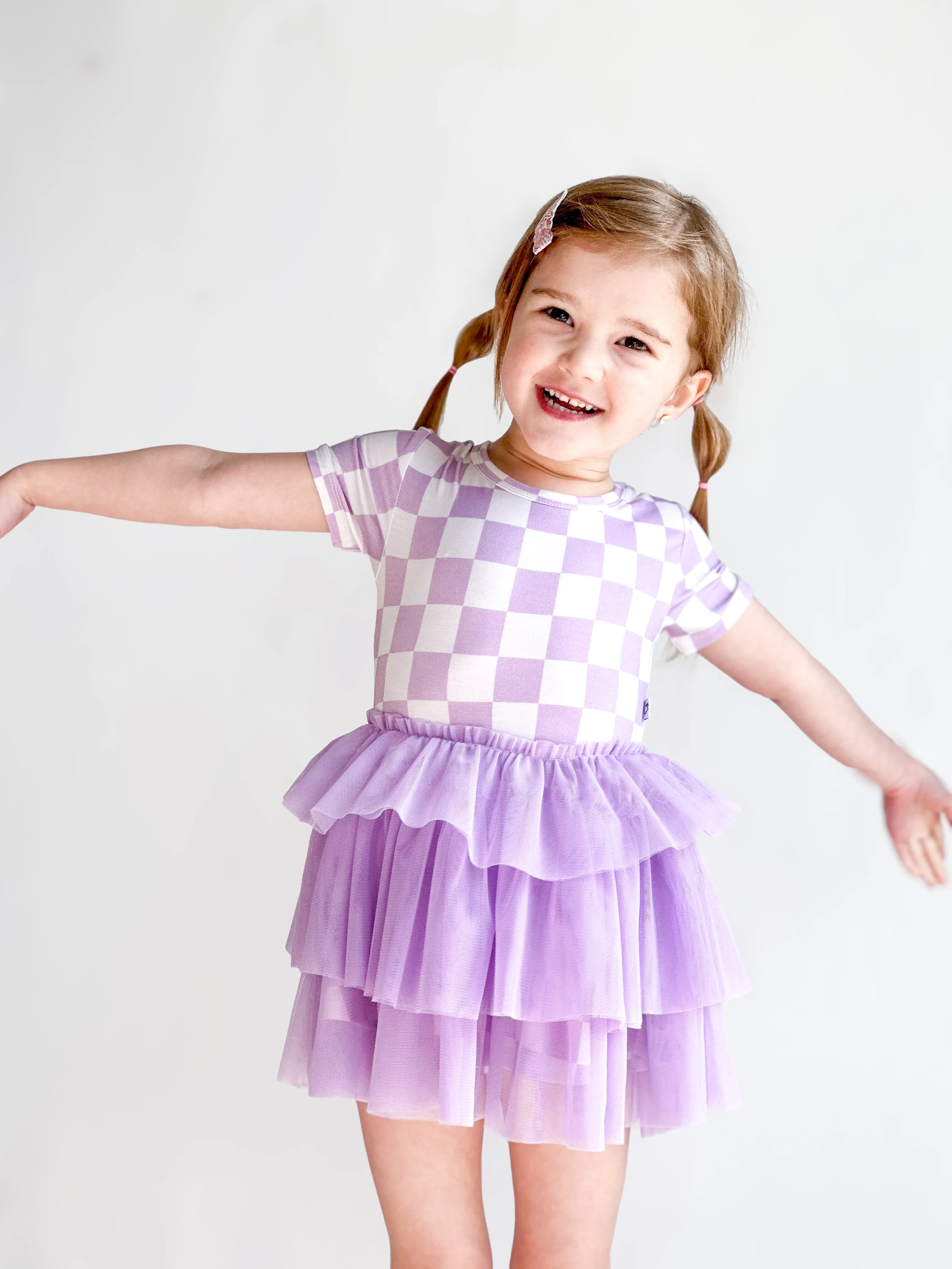 PERIWINKLE CHECKERS DREAM TUTU DRESS - Image 7