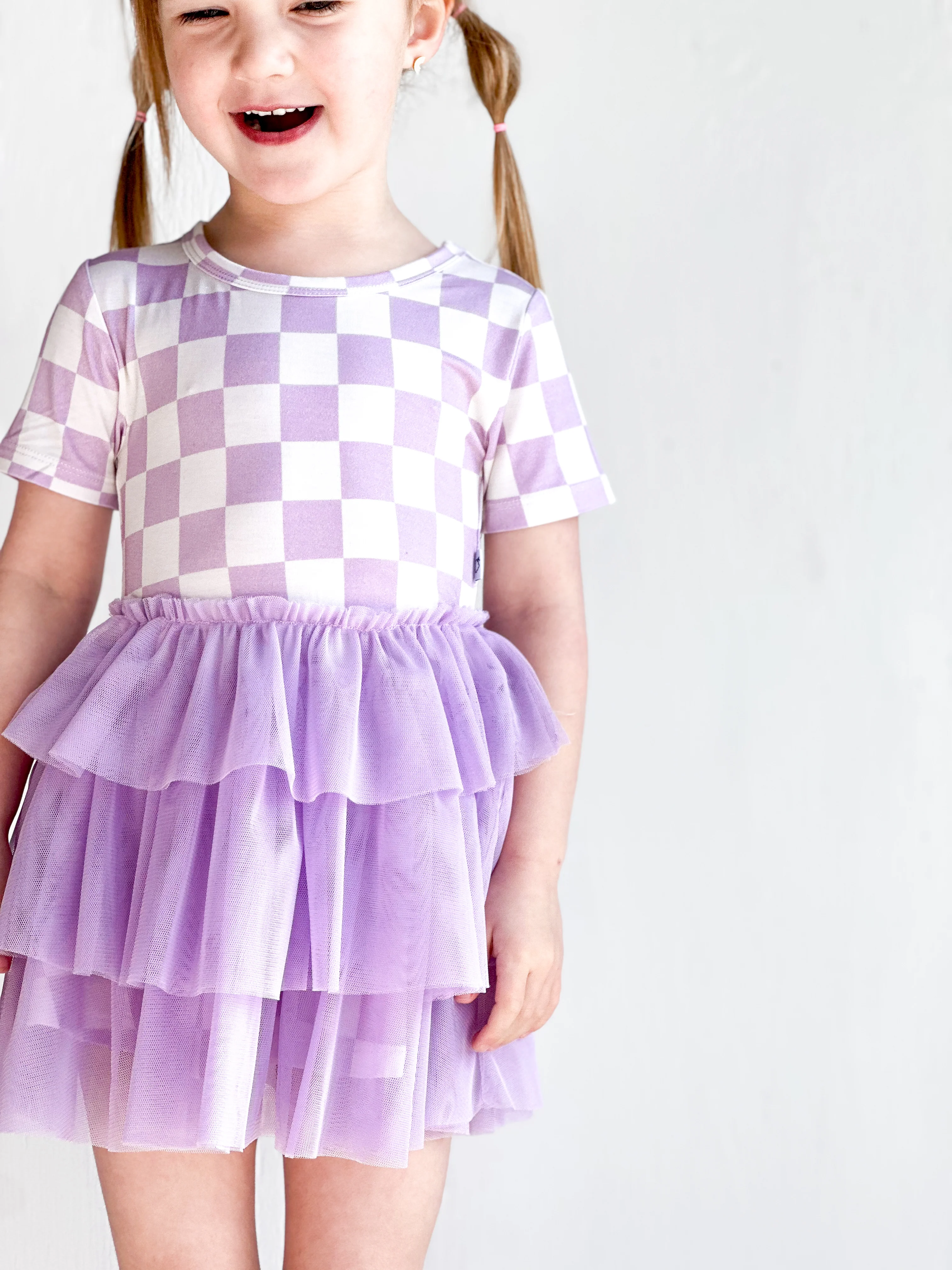 PERIWINKLE CHECKERS DREAM TUTU DRESS - Image 8