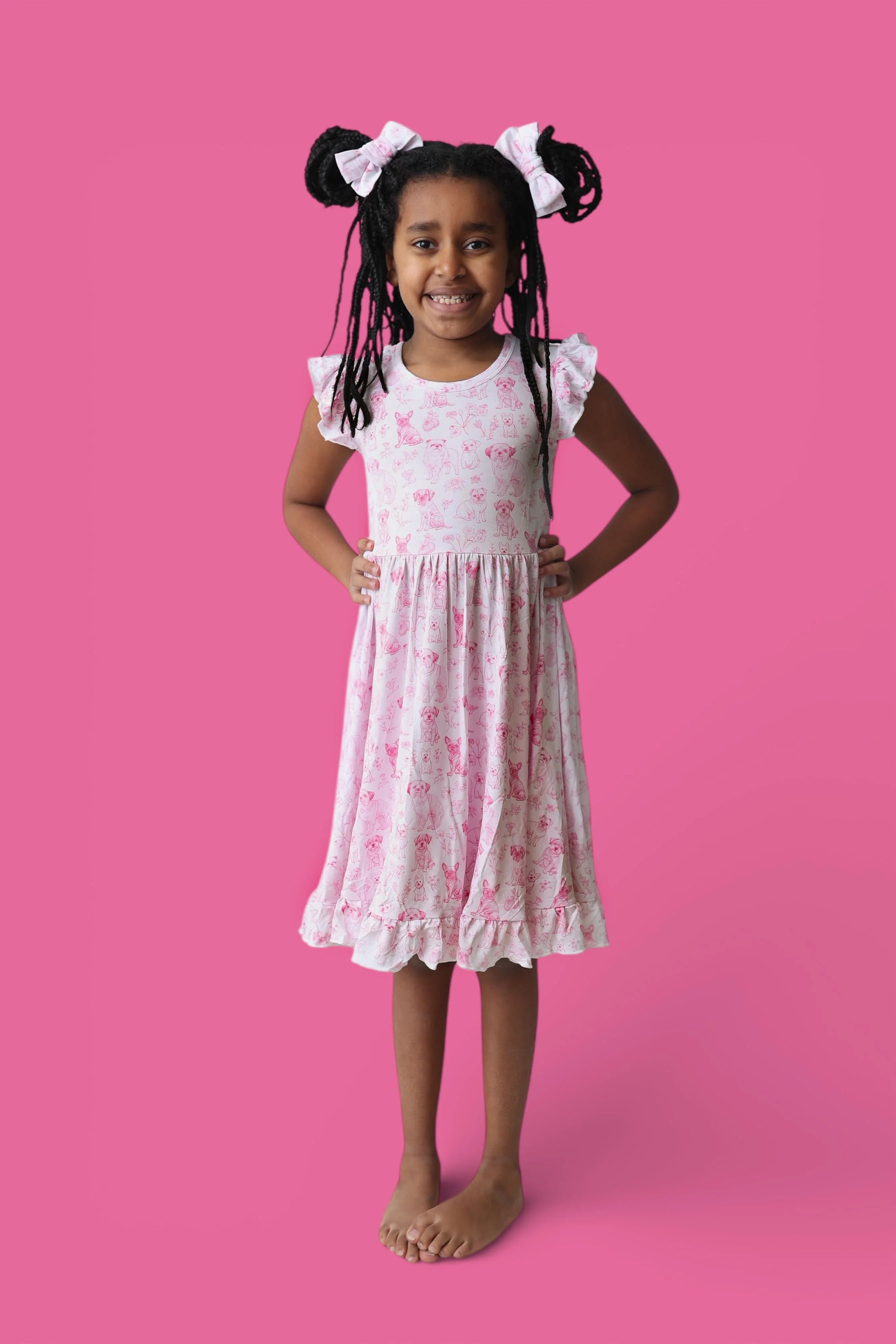PINK PUPPY TOILE DREAM CAP SLEEVE RUFFLE DRESS - Image 11
