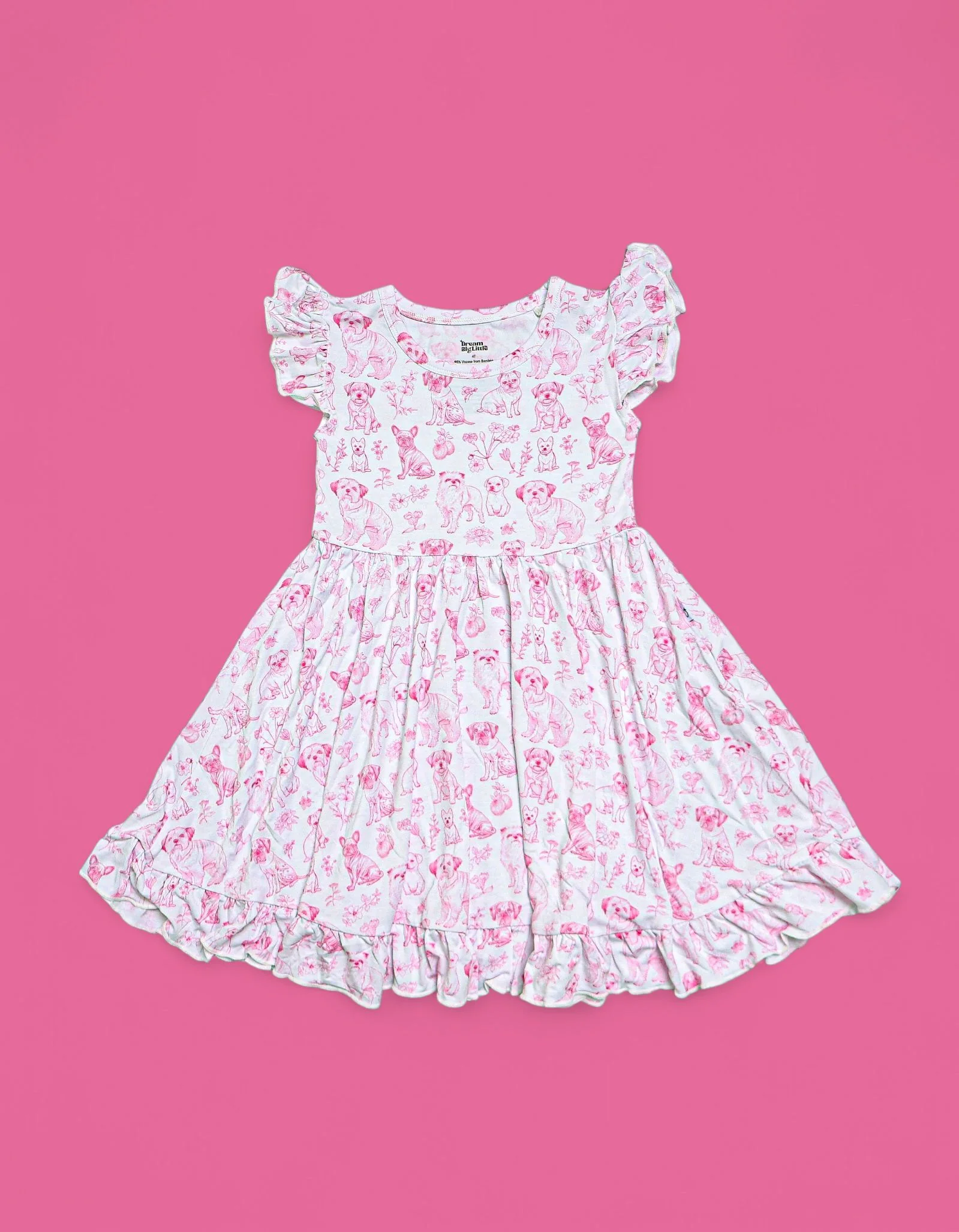 PINK PUPPY TOILE DREAM CAP SLEEVE RUFFLE DRESS - Image 2