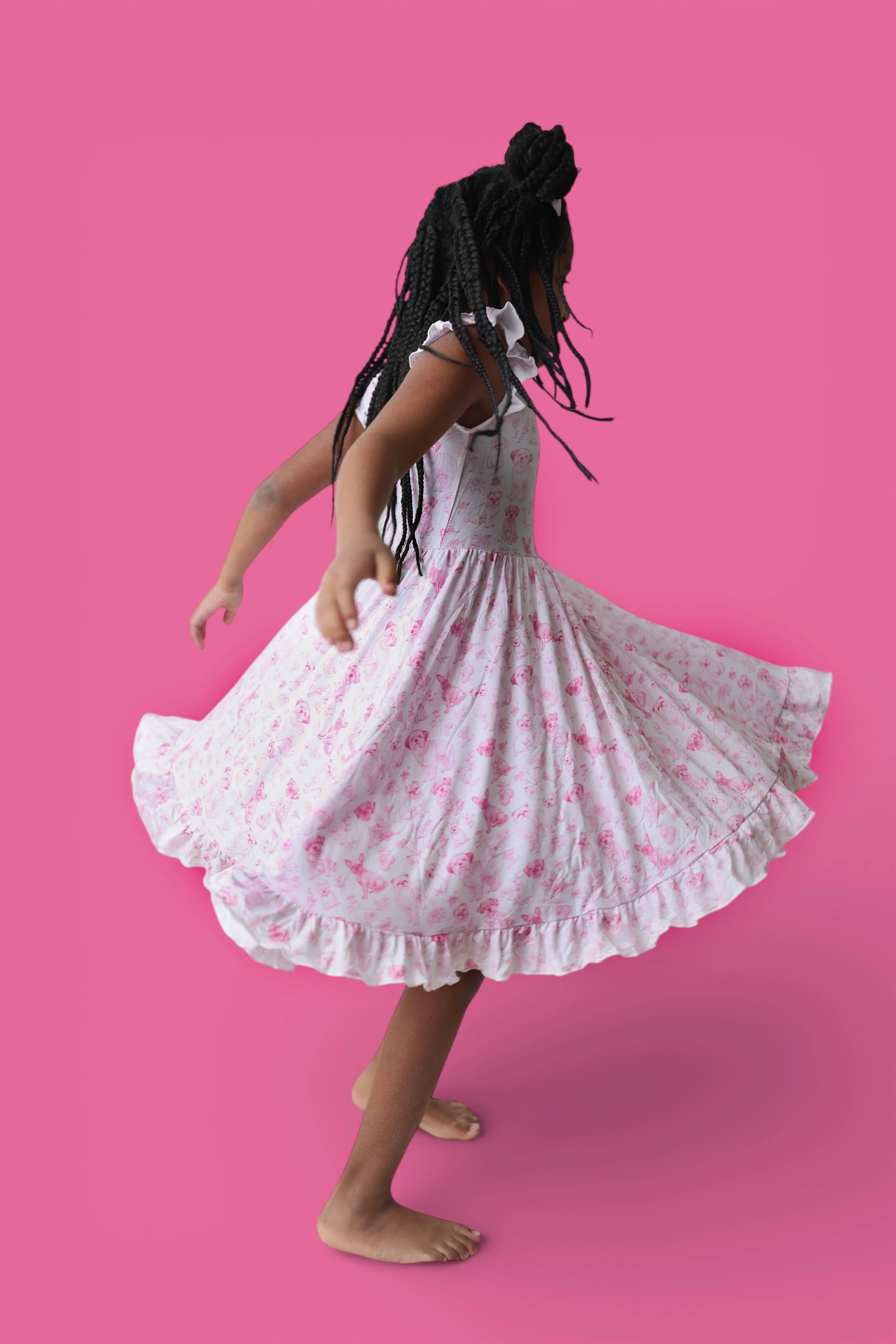 PINK PUPPY TOILE DREAM CAP SLEEVE RUFFLE DRESS - Image 5