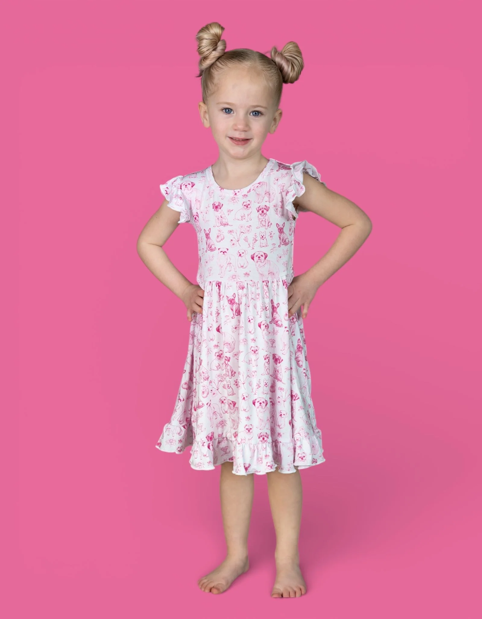 PINK PUPPY TOILE DREAM CAP SLEEVE RUFFLE DRESS - Image 6