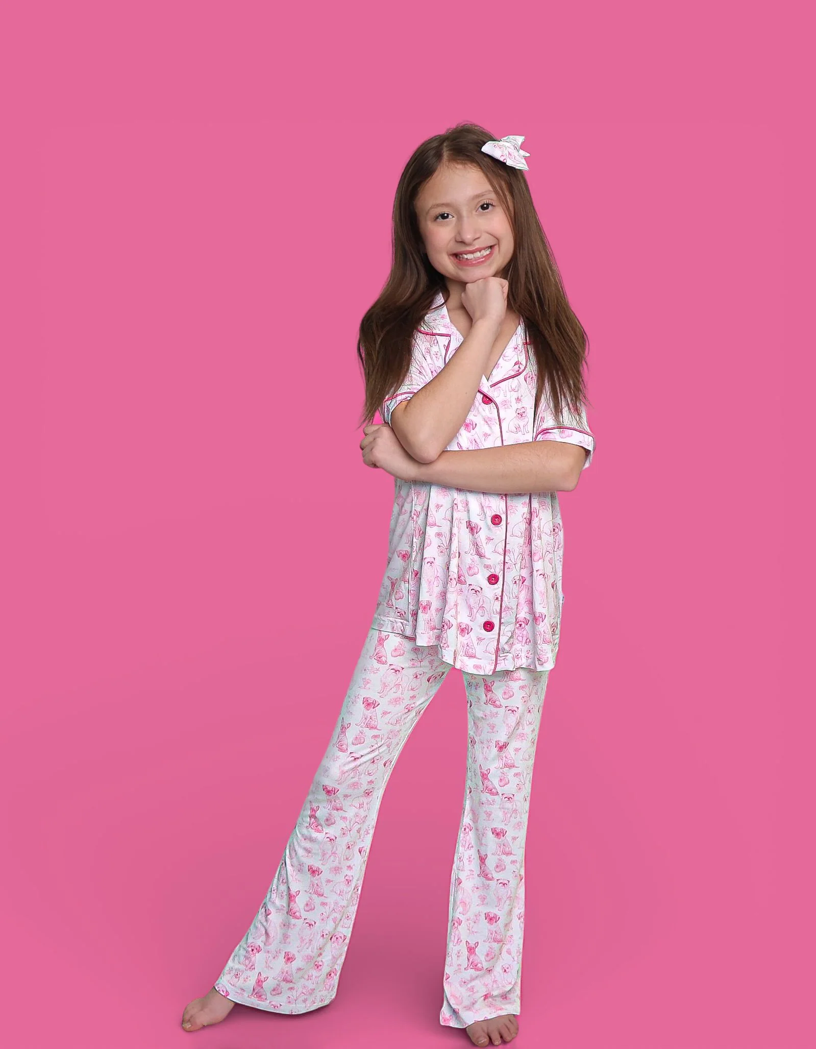 PINK PUPPY TOILE DREAM GIRL'S FLARE SET - Image 2