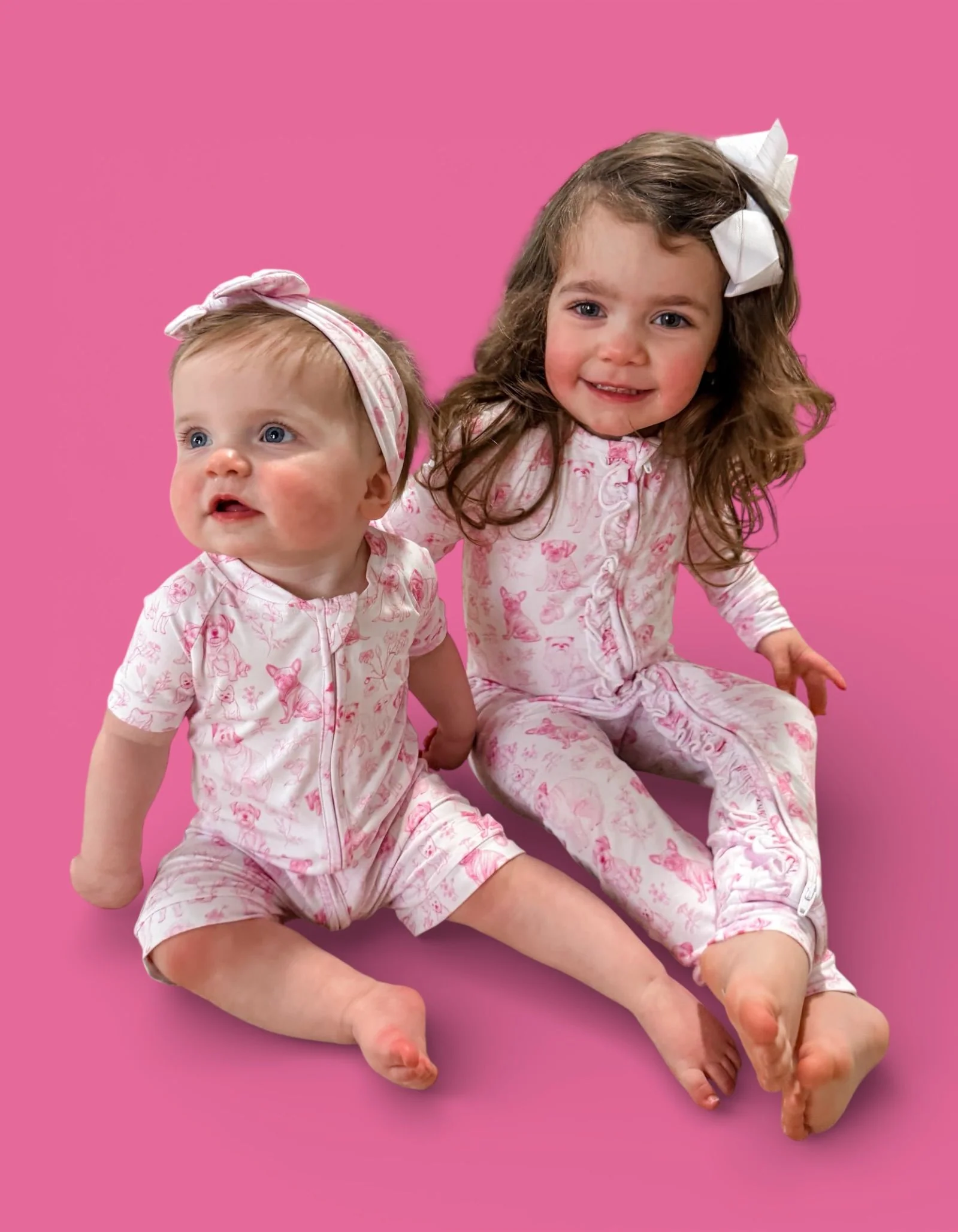 PINK PUPPY TOILE DREAM RUFFLE ROMPER - Image 13