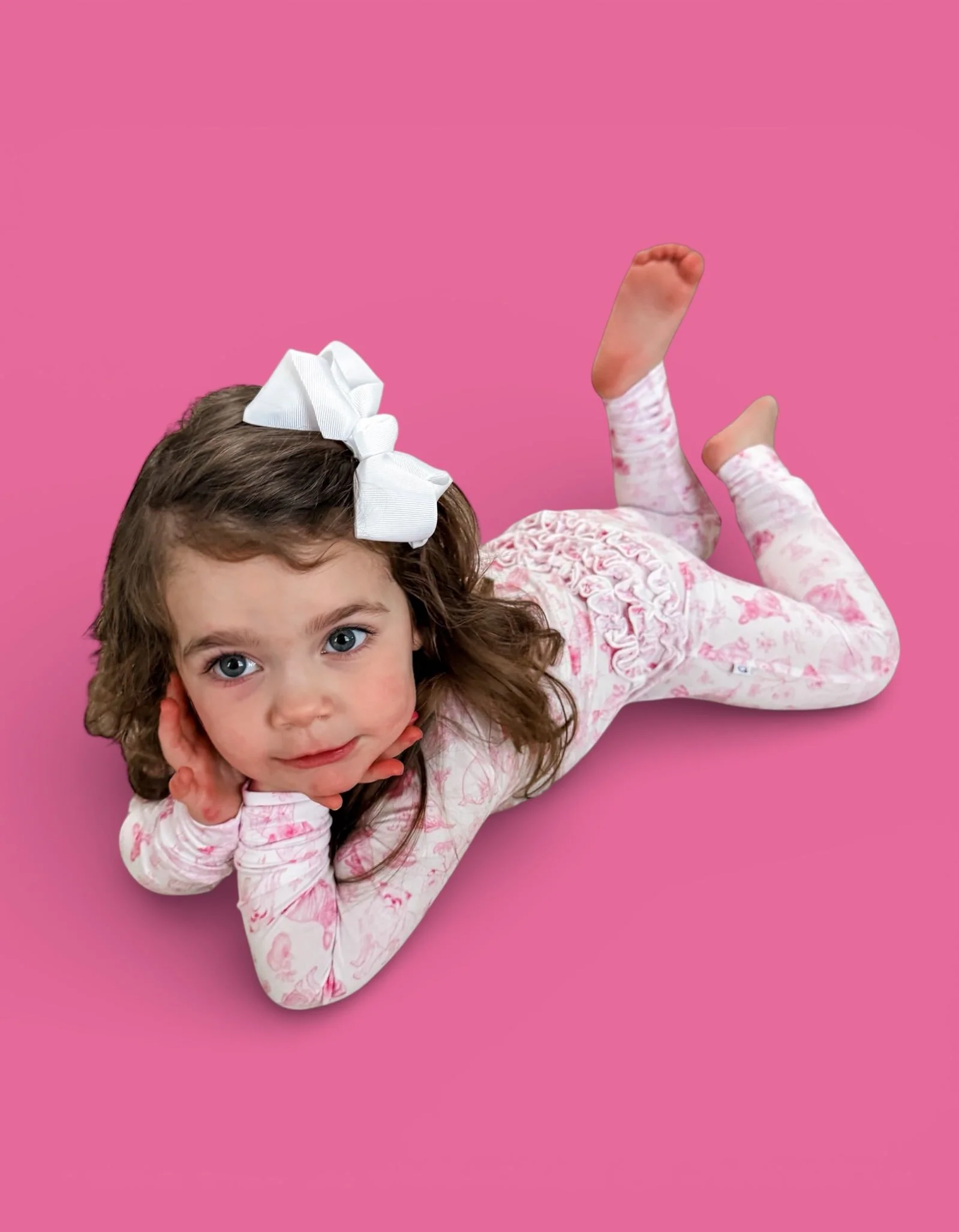 PINK PUPPY TOILE DREAM RUFFLE ROMPER - Image 9