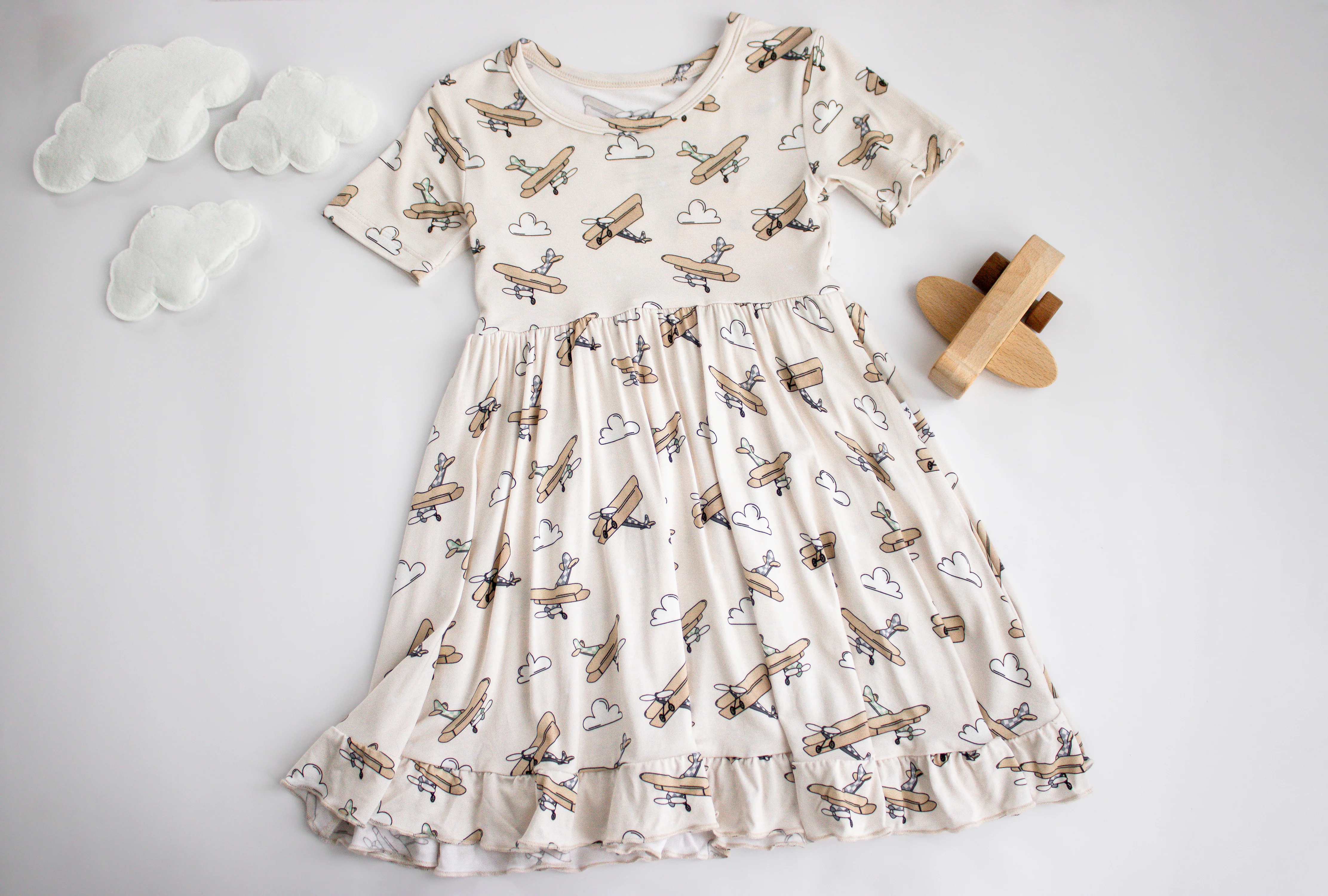 PLANE FUN DREAM RUFFLE DRESS - Image 3