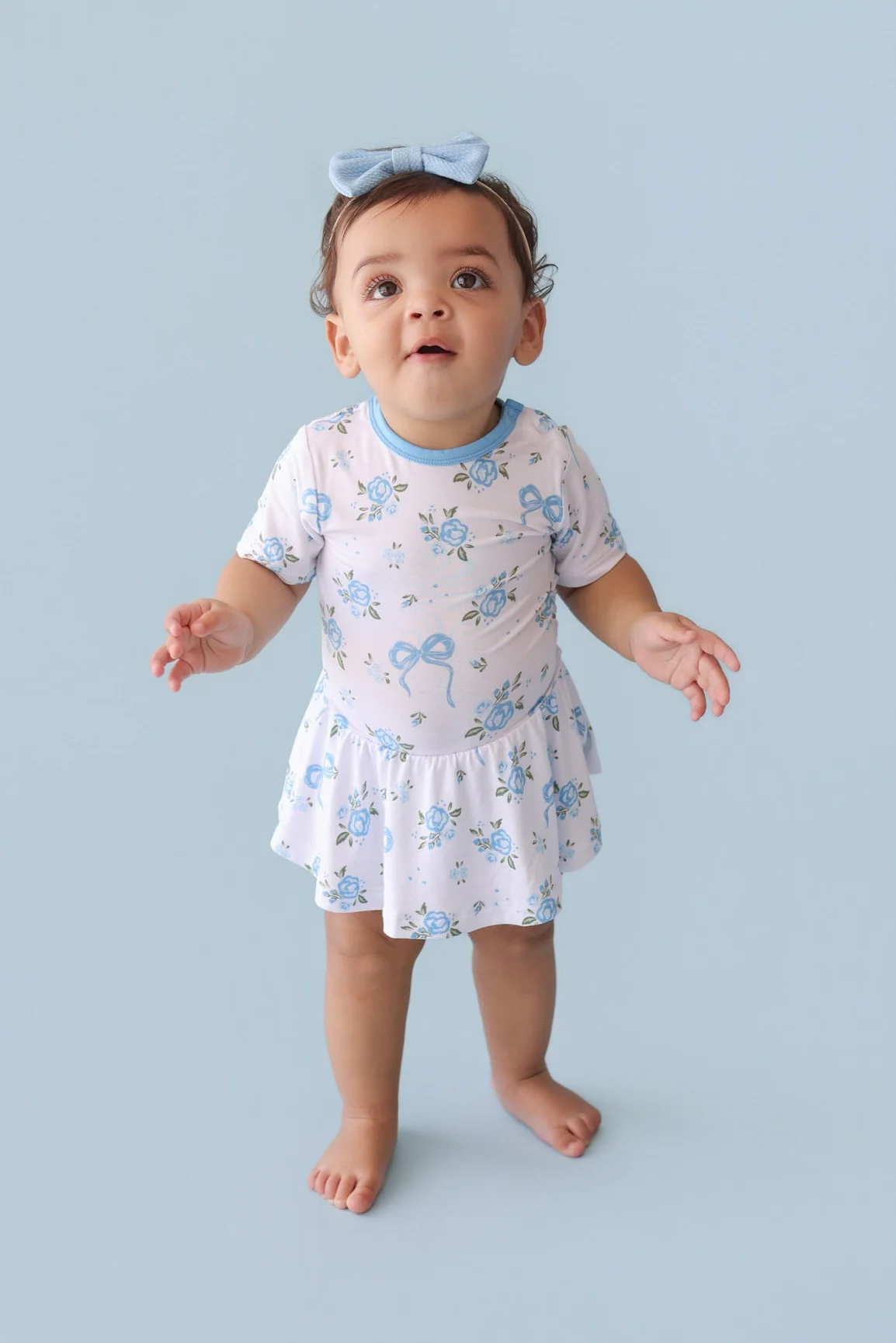 POWDER BLUE POSIE DREAM BODYSUIT DRESS