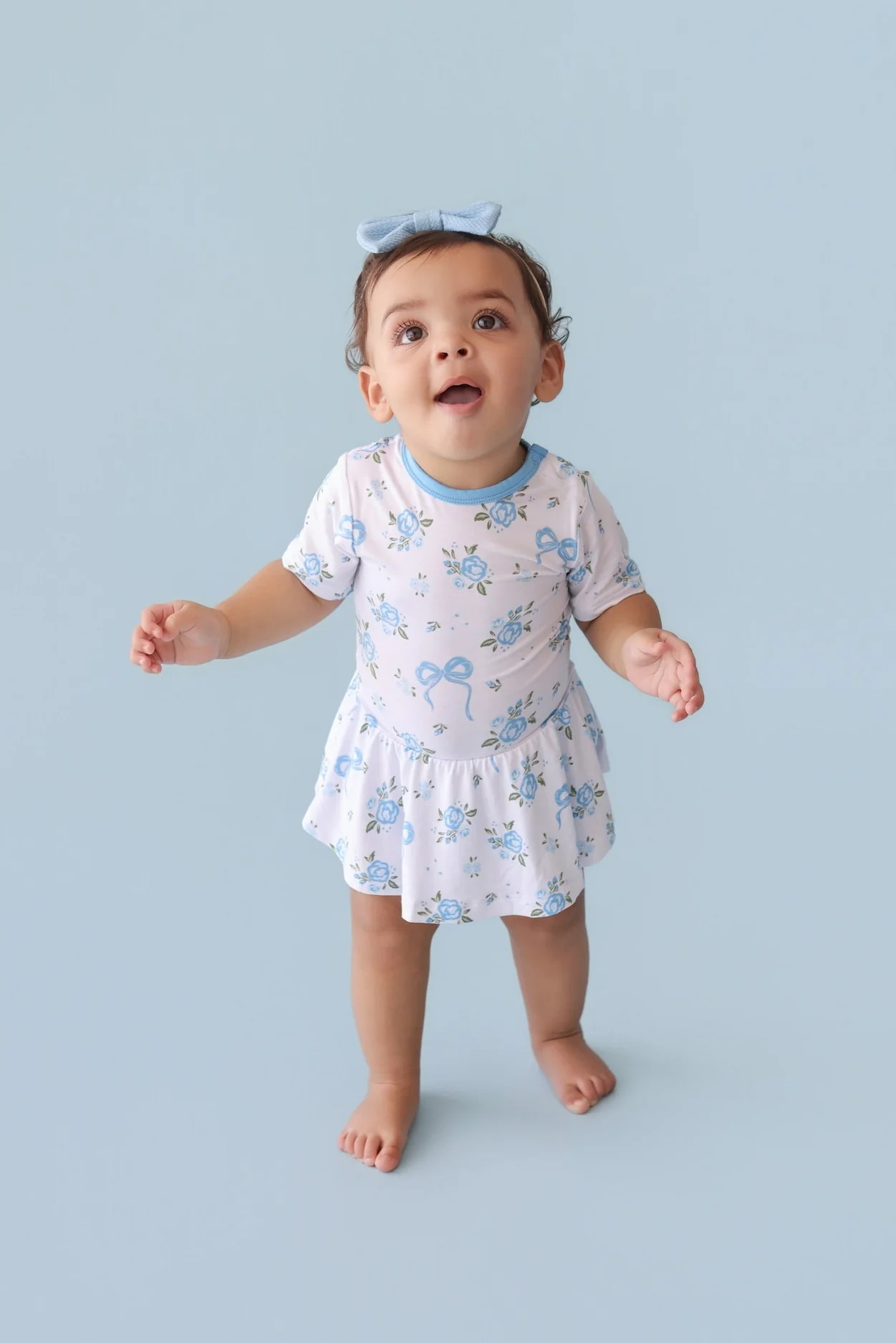 POWDER BLUE POSIE DREAM BODYSUIT DRESS - Image 4