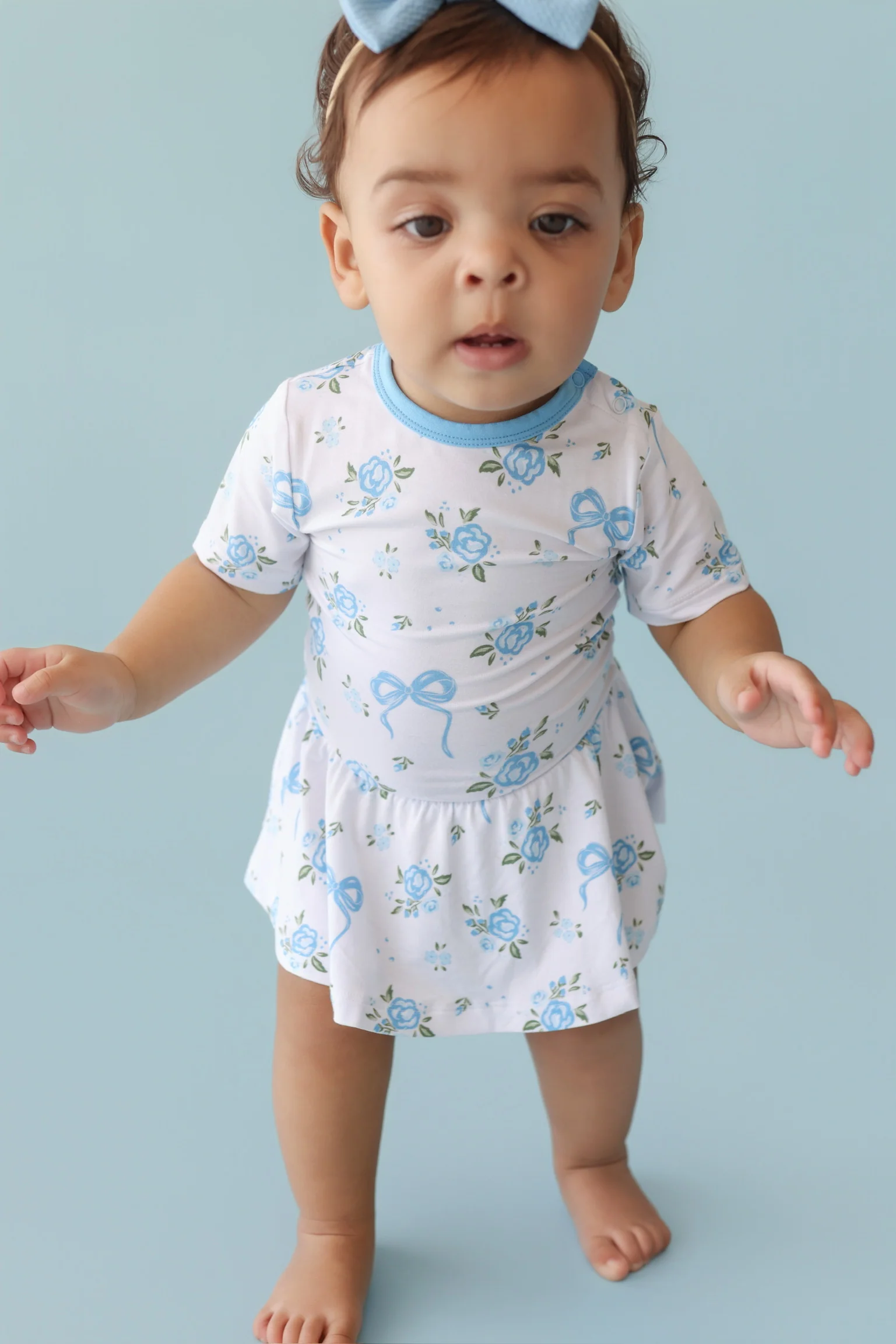 POWDER BLUE POSIE DREAM BODYSUIT DRESS - Image 6