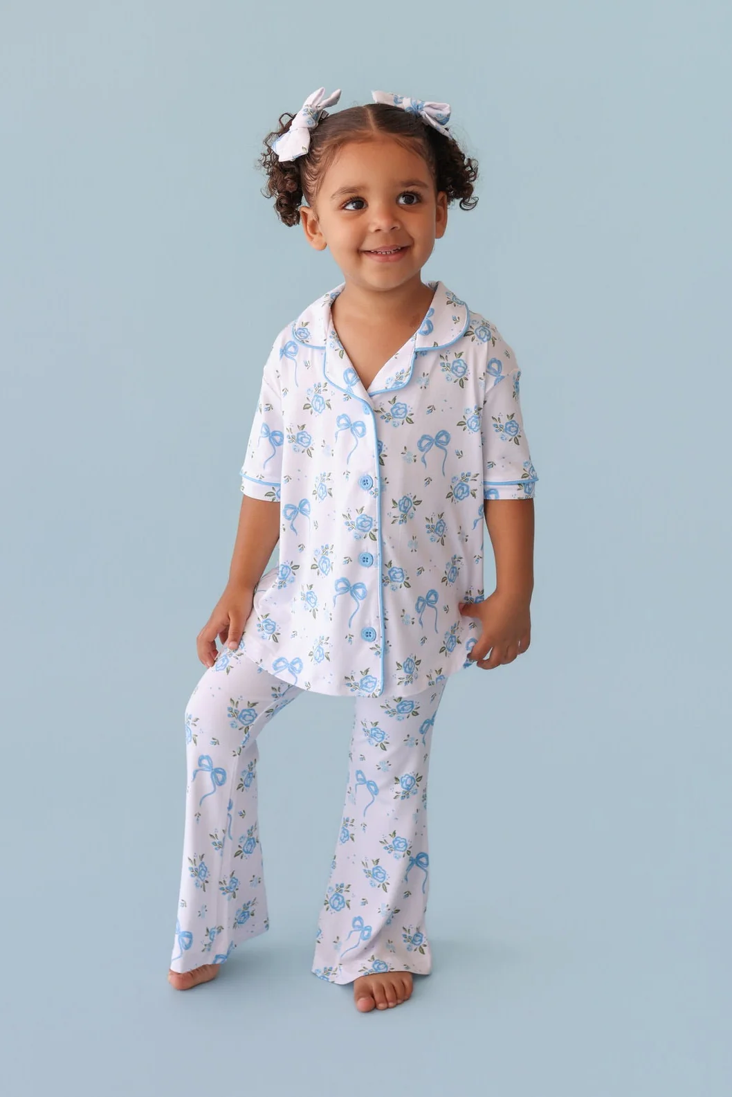 POWDER BLUE POSIE DREAM GIRL'S FLARE SET - Image 3