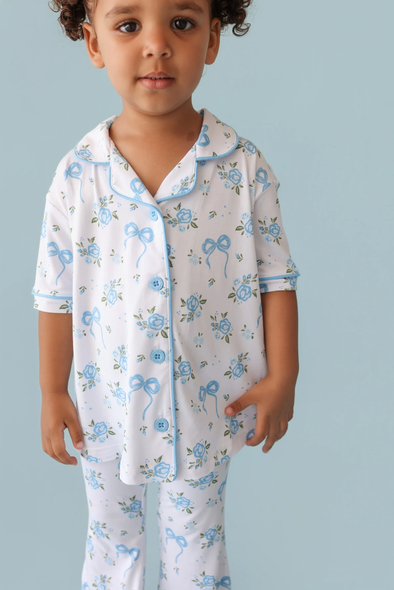 POWDER BLUE POSIE DREAM GIRL'S FLARE SET - Image 4