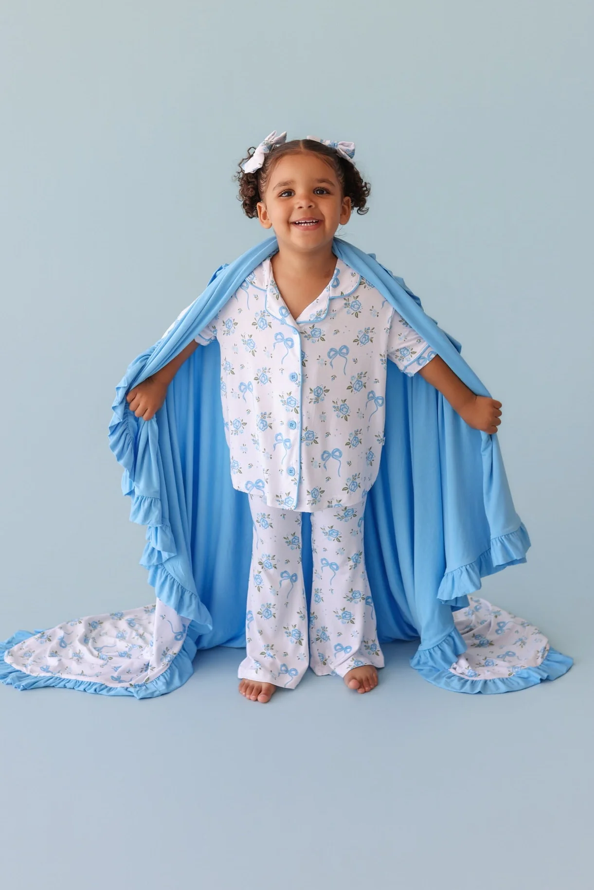 POWDER BLUE POSIE DREAM GIRL'S FLARE SET - Image 5