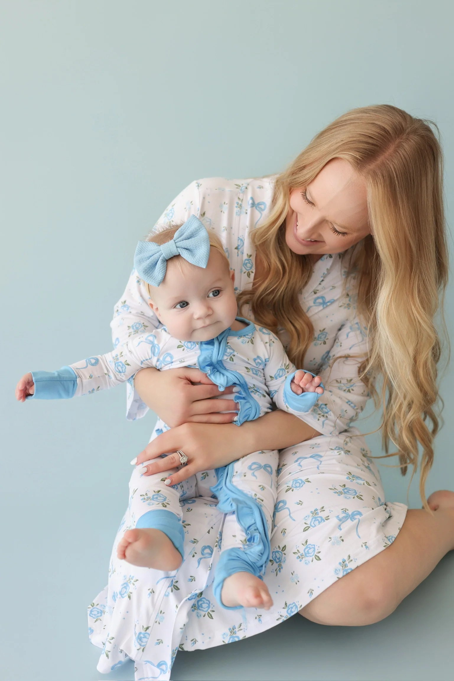 POWDER BLUE POSIE DREAM RUFFLE ROMPER - Image 6