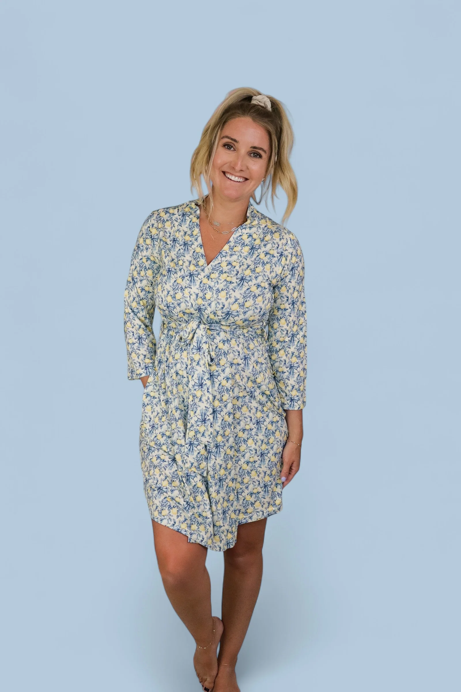 VINTAGE CITRUS TOILE WOMEN'S DREAM ROBE - Image 3