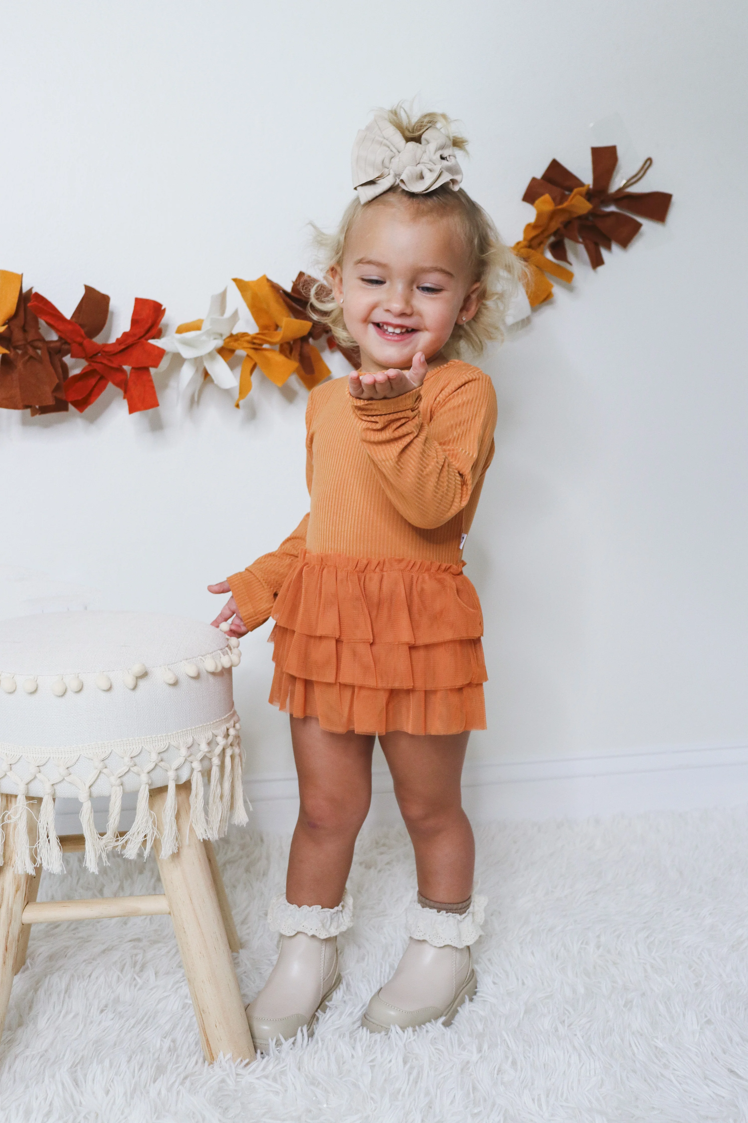 PUMPKIN RIB DREAM TUTU BODYSUIT DRESS - Image 2