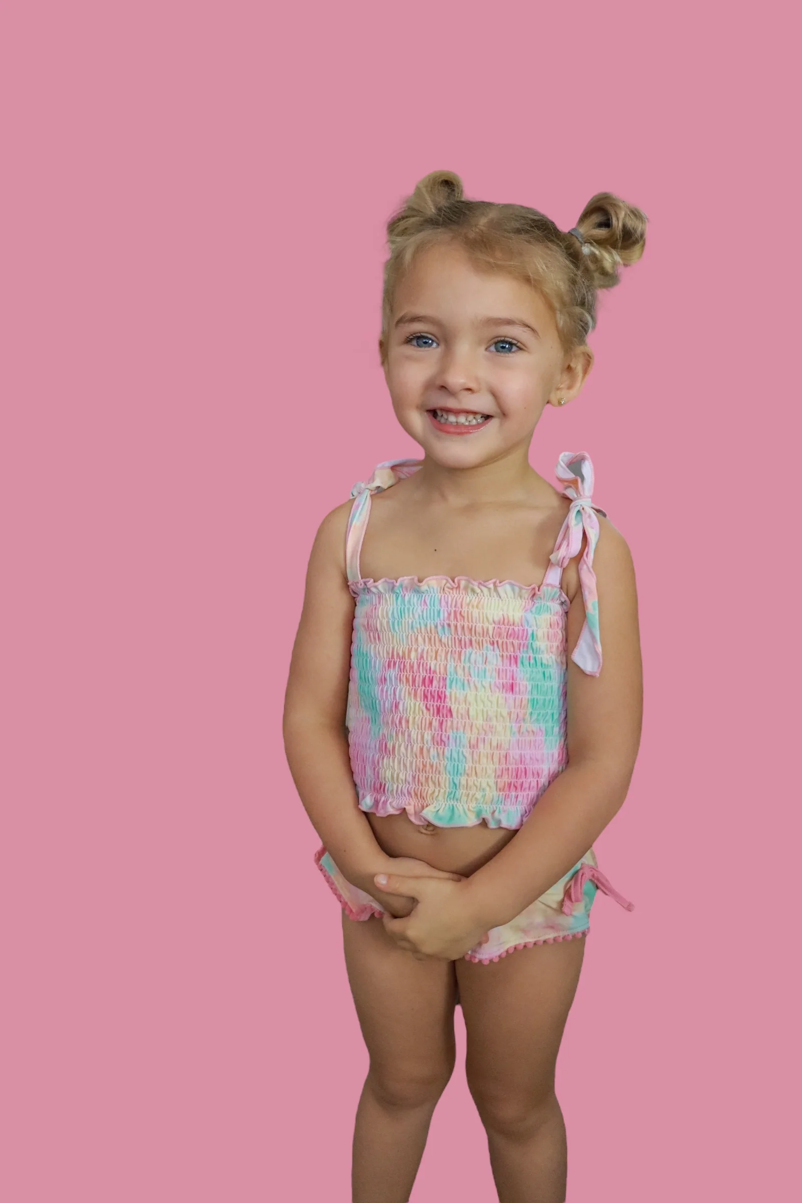 RAINBOW CLOUDS DREAM SMOCKED TANKINI TWO PIECE SWIM SUIT - Image 3